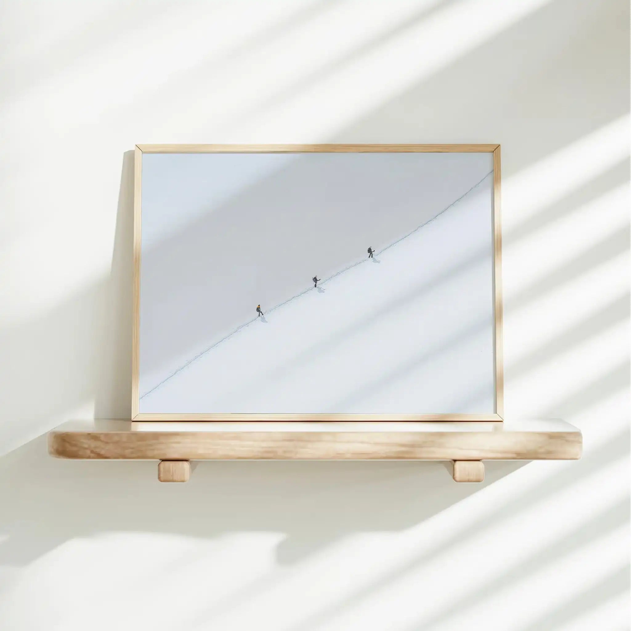 Three Mountaineers Traversing Vallee Blanche | Chamonix Wall Art by Chamonix Prints