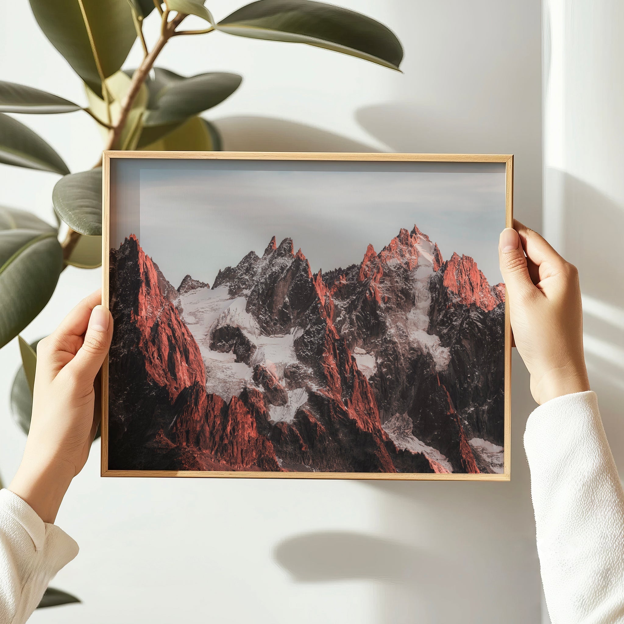 Aiguilles of Mont Blanc Wall Art – Alpine Sunset Photography Print