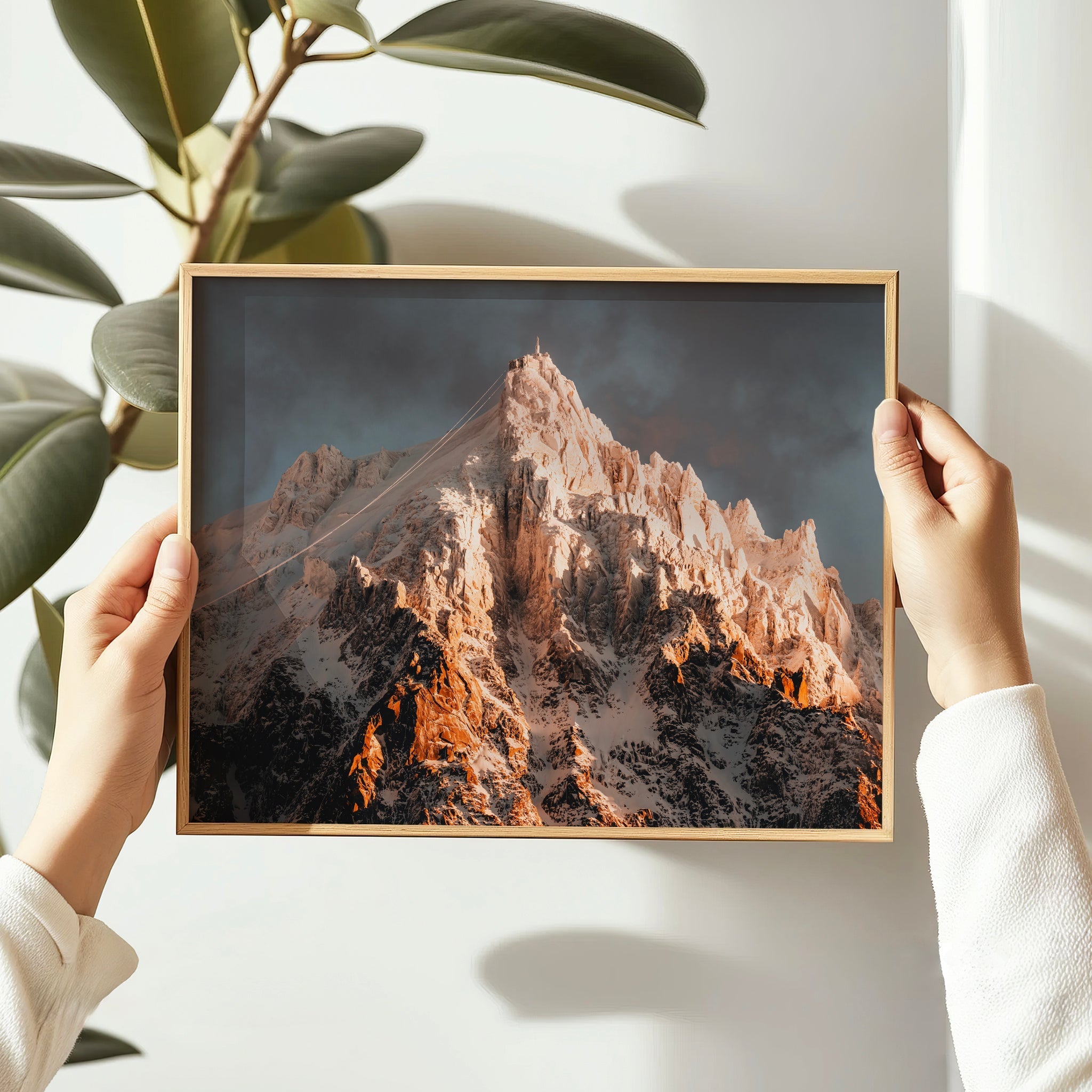 Aiguille du Midi Wall Art - Chamonix Mountain Sunset Print