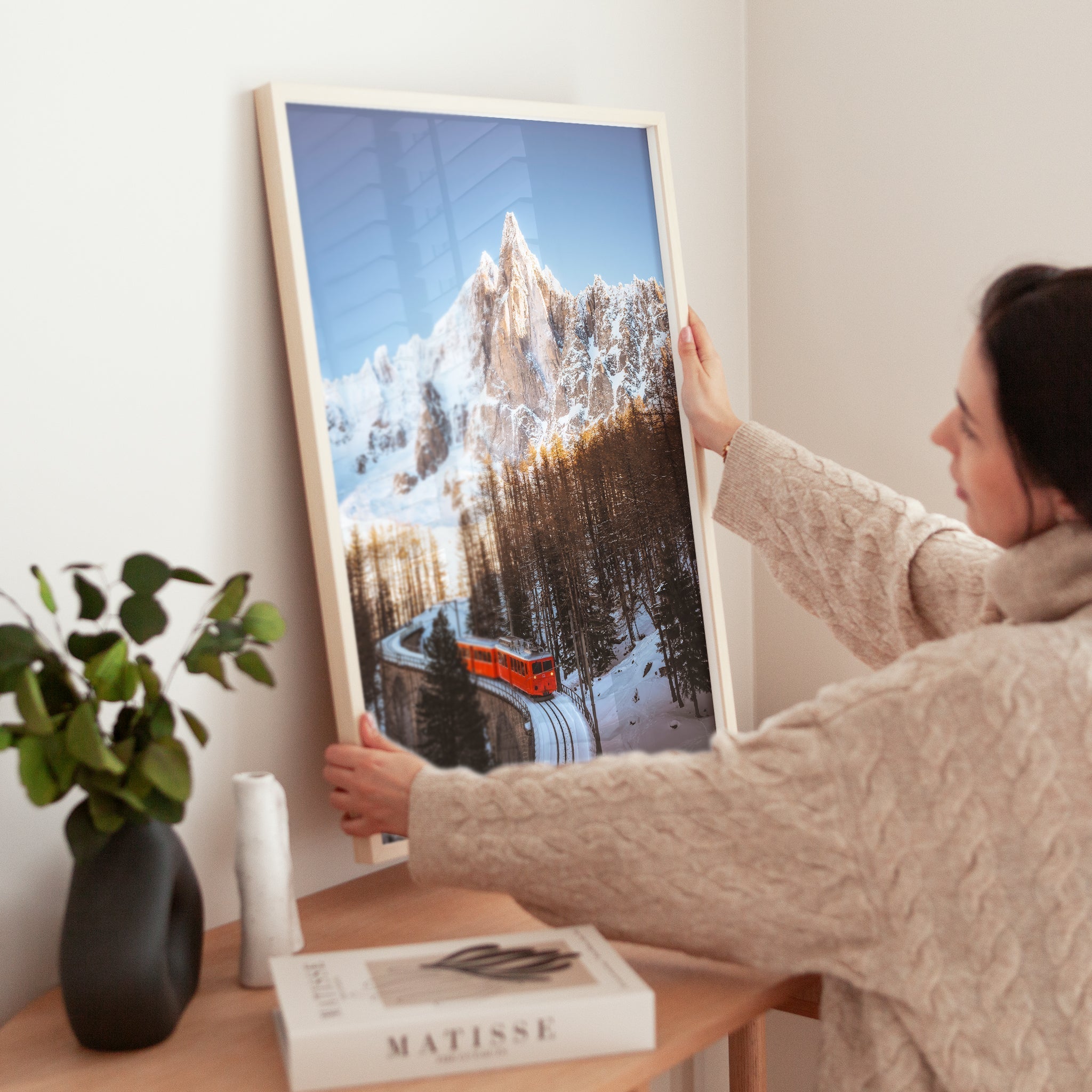 Train du Montenvers Wall Art Print – Winter Mer de Glace Chamonix Décor