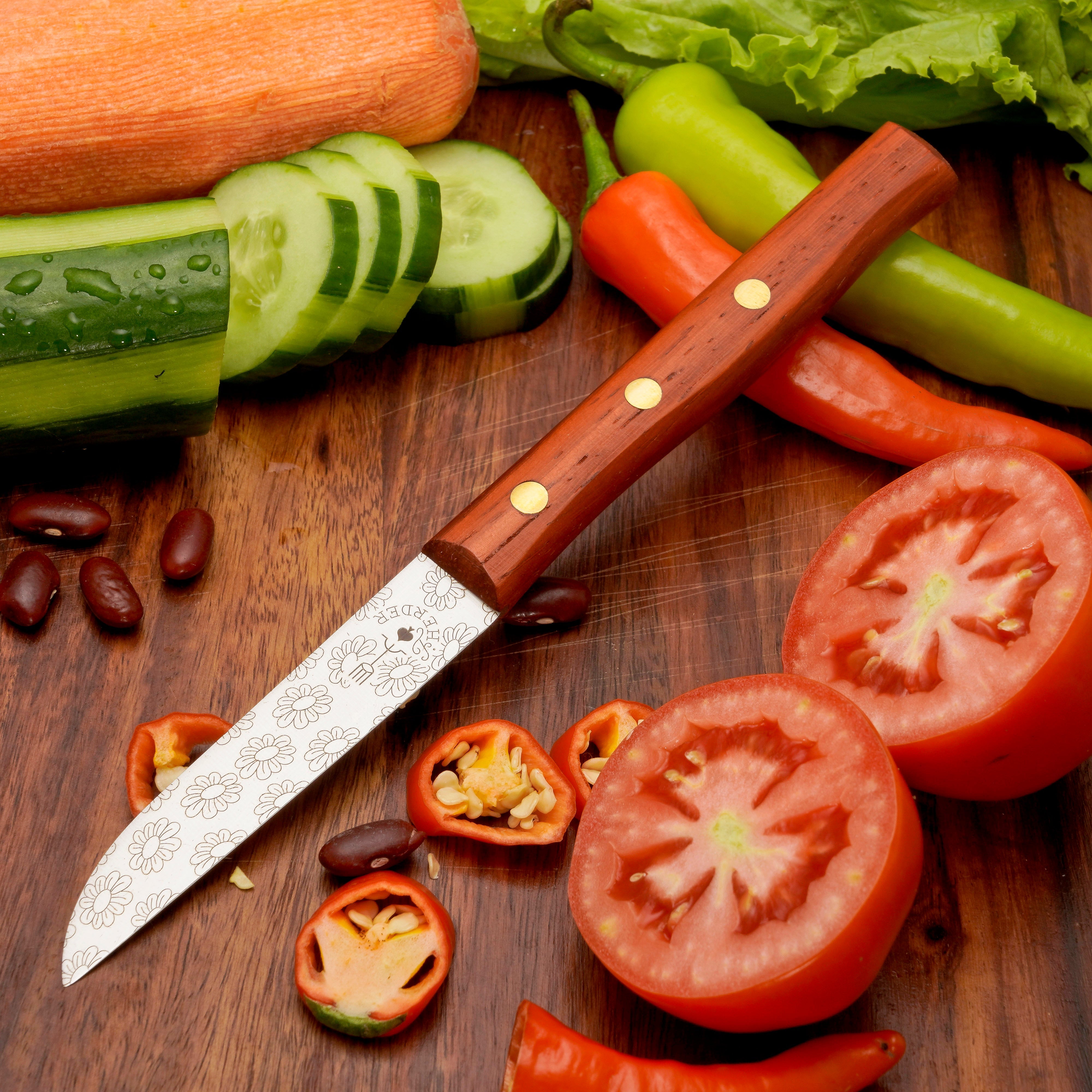 Zöppken Style 3er Set Mit Verschiedenen Klingenformen Edlen Griffen Und Dekorativen Gravuren Im Holzcase Aus Rotbuche