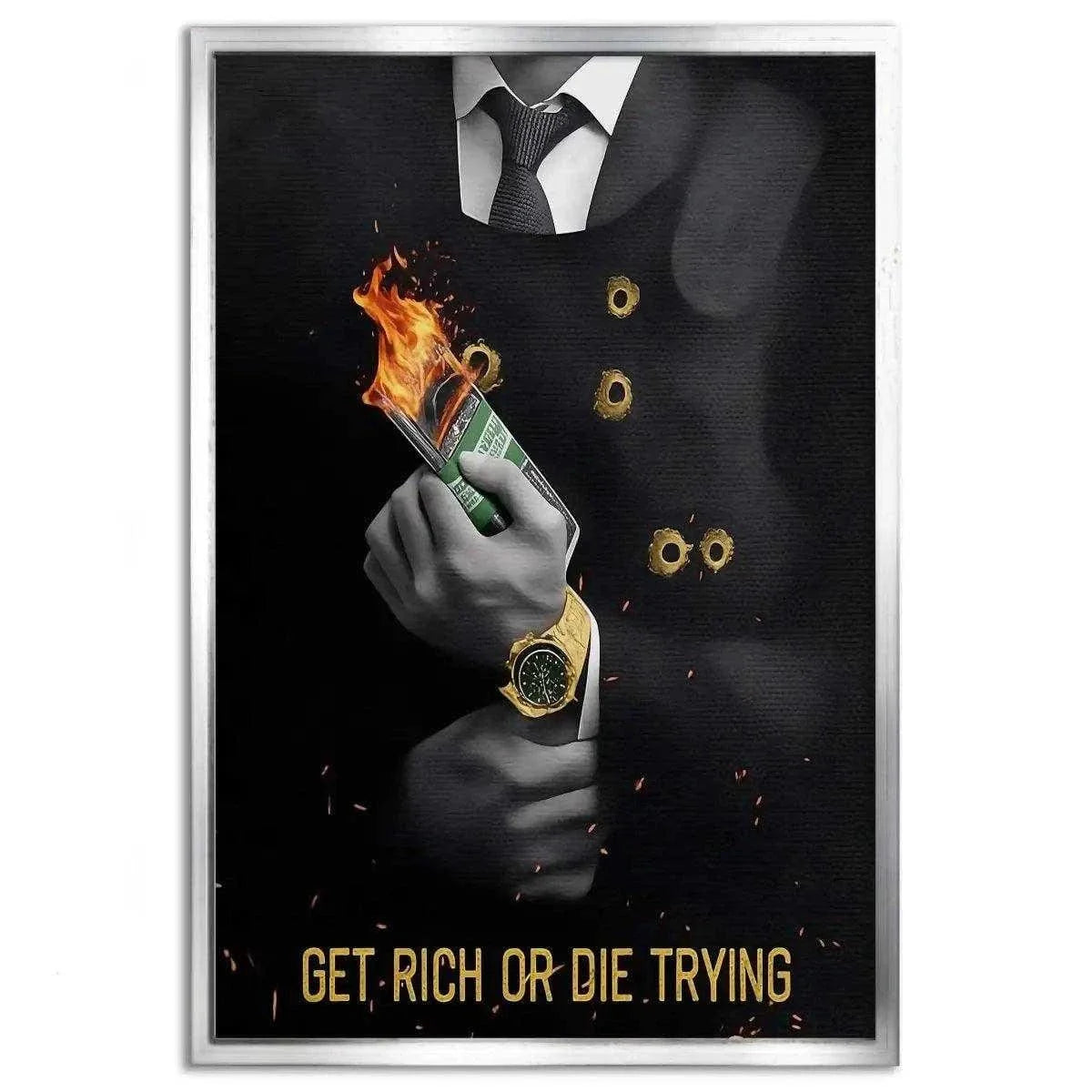 Get rich or die trying - Leinwandbild Motivation by SimpleCanvas