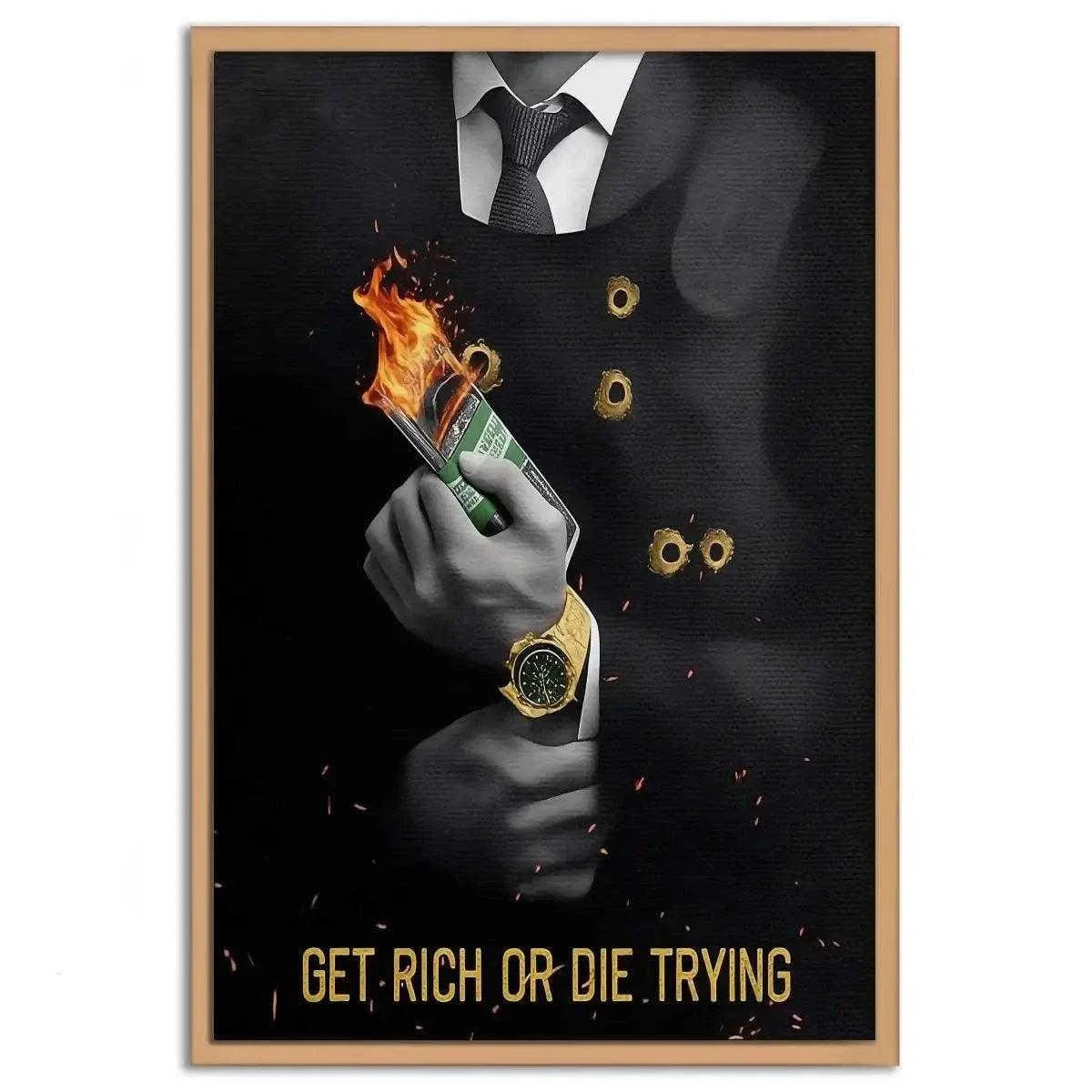 Get rich or die trying - Leinwandbild Motivation by SimpleCanvas