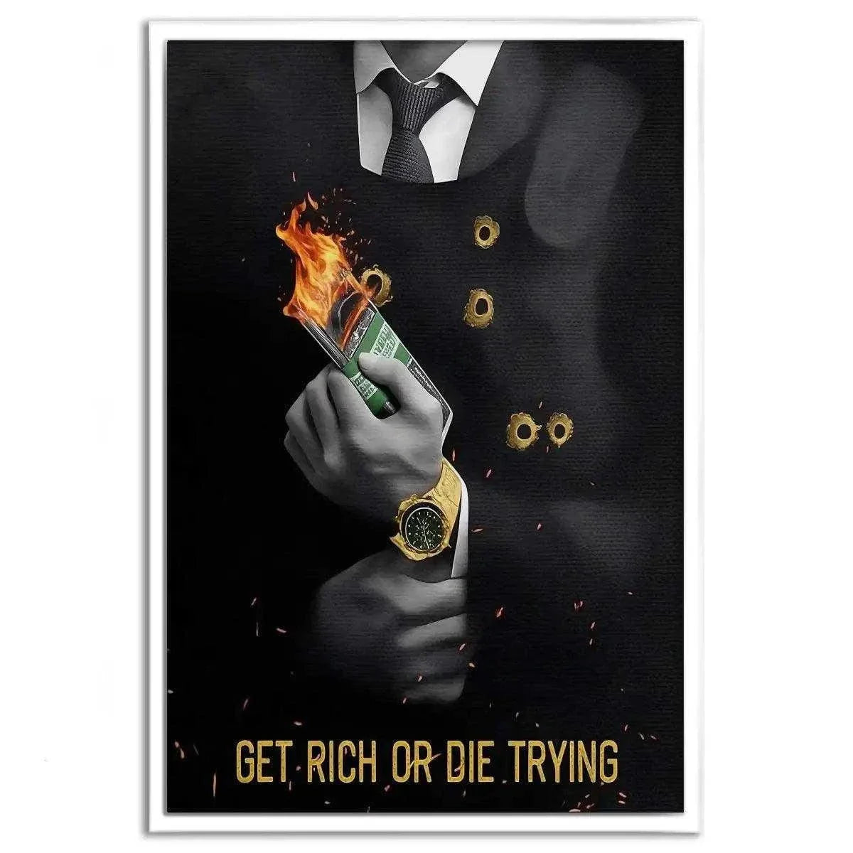 Get rich or die trying - Leinwandbild Motivation by SimpleCanvas