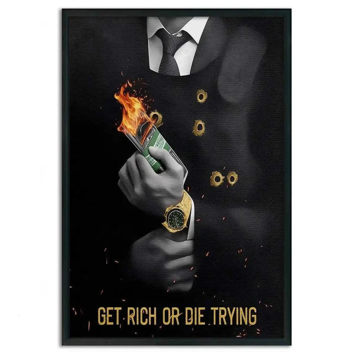 Get rich or die trying - Leinwandbild Motivation by SimpleCanvas