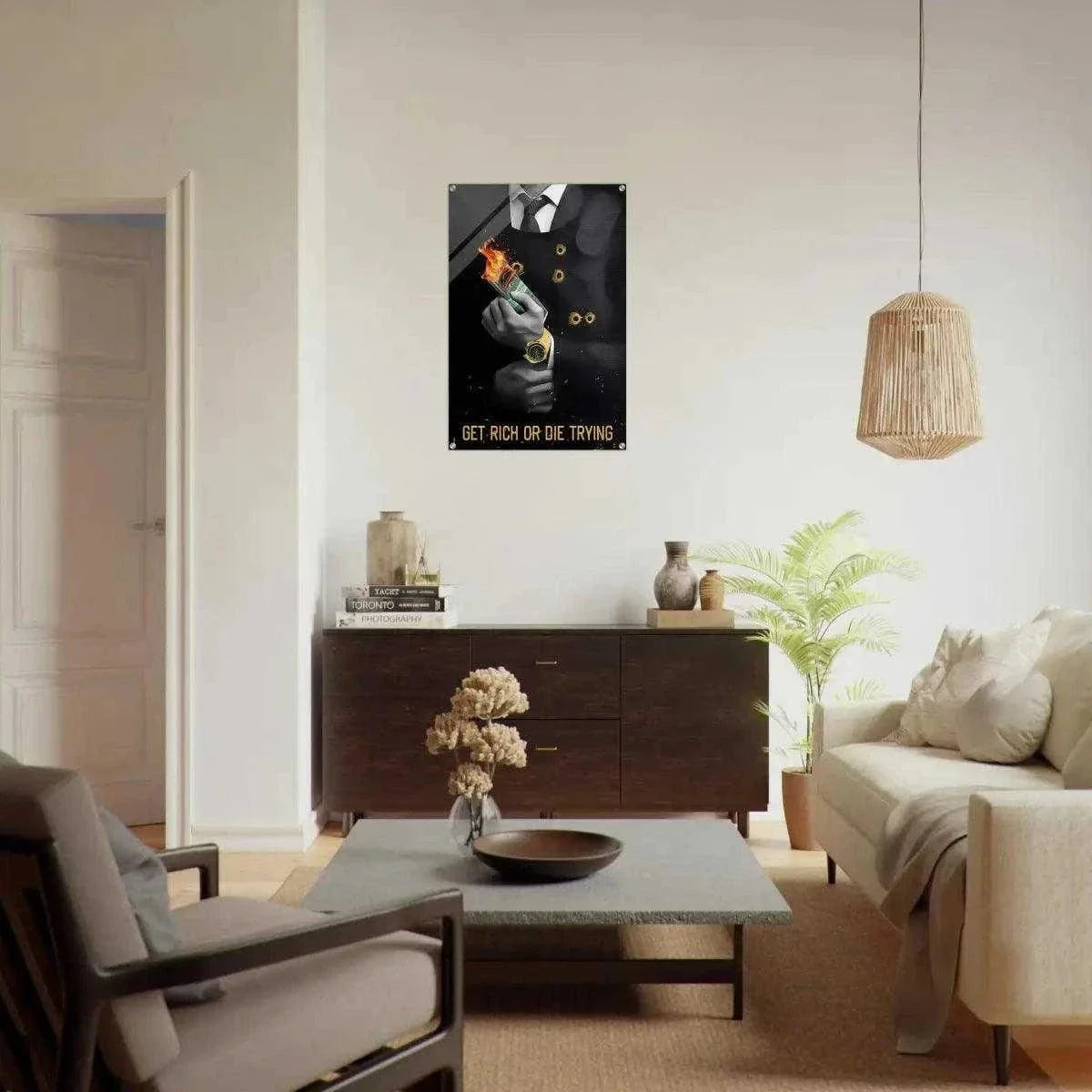 Get rich or die trying - Leinwandbild Motivation by SimpleCanvas