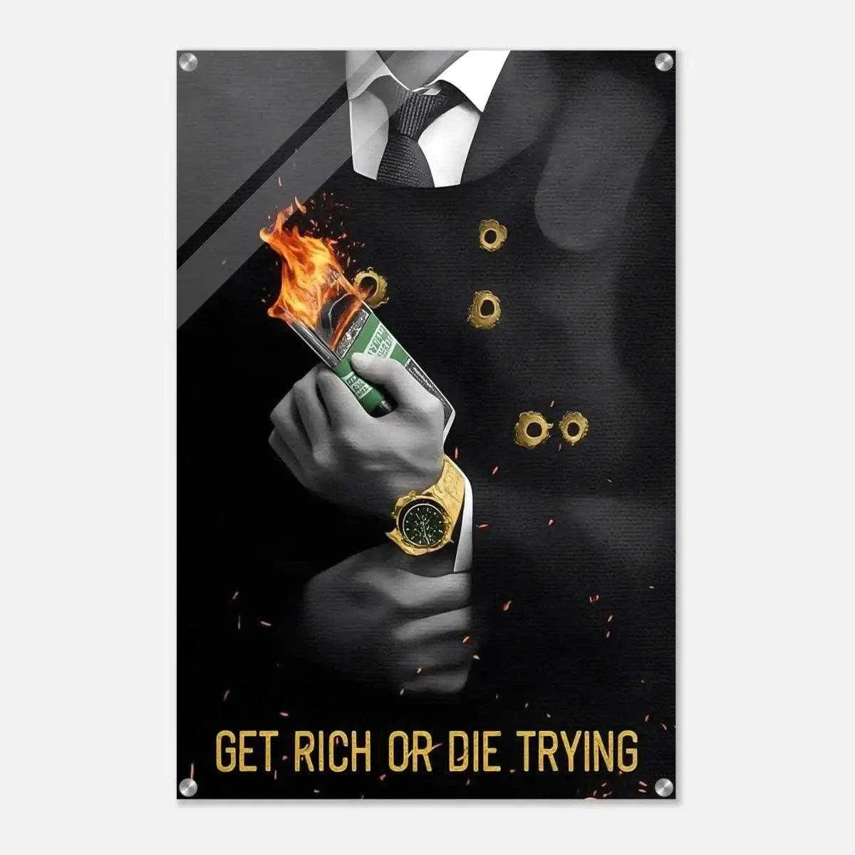 Get rich or die trying - Leinwandbild Motivation