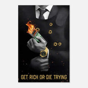 Get rich or die trying - Leinwandbild Motivation by SimpleCanvas