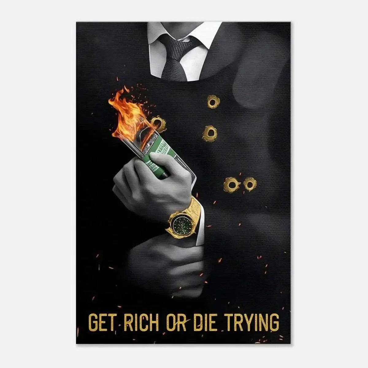 Get rich or die trying - Leinwandbild Motivation by SimpleCanvas