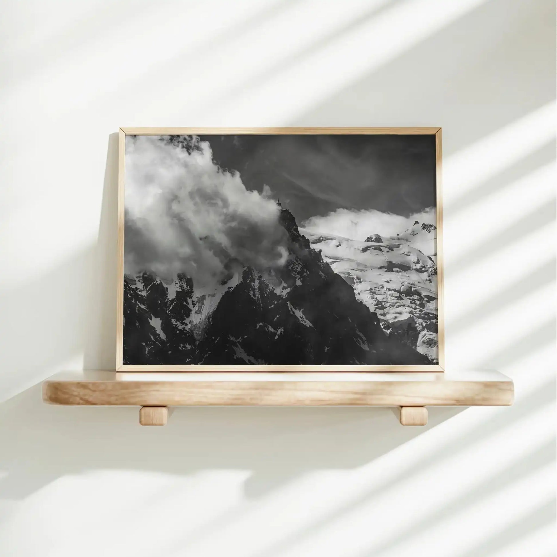 Aiguille du Midi Wall Art Print – Black and White Mountain Photography by Chamonix Prints