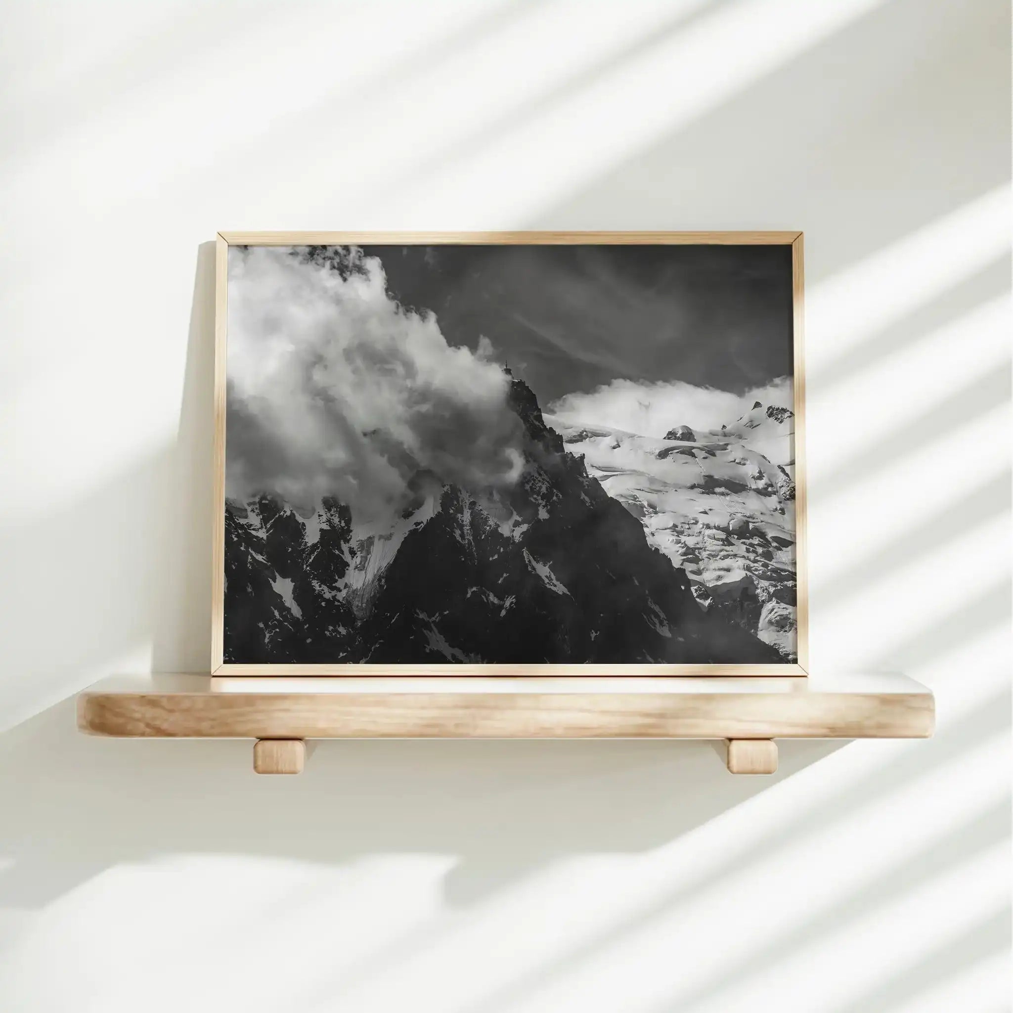 Aiguille du Midi Wall Art Print – Black and White Mountain Photography by Chamonix Prints