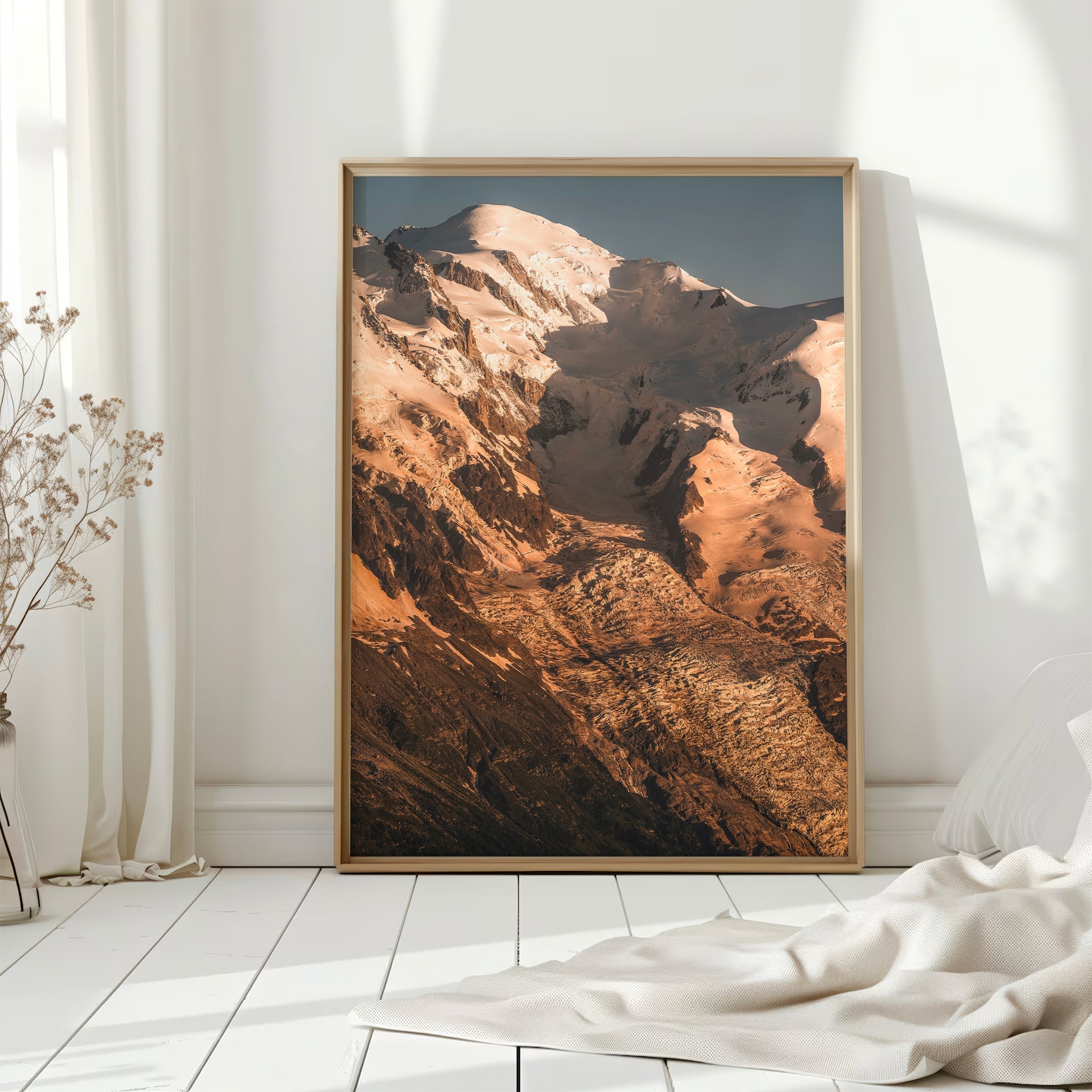 Mont Blanc Golden Hour Wall Art Print – Chamonix Mountain Photography