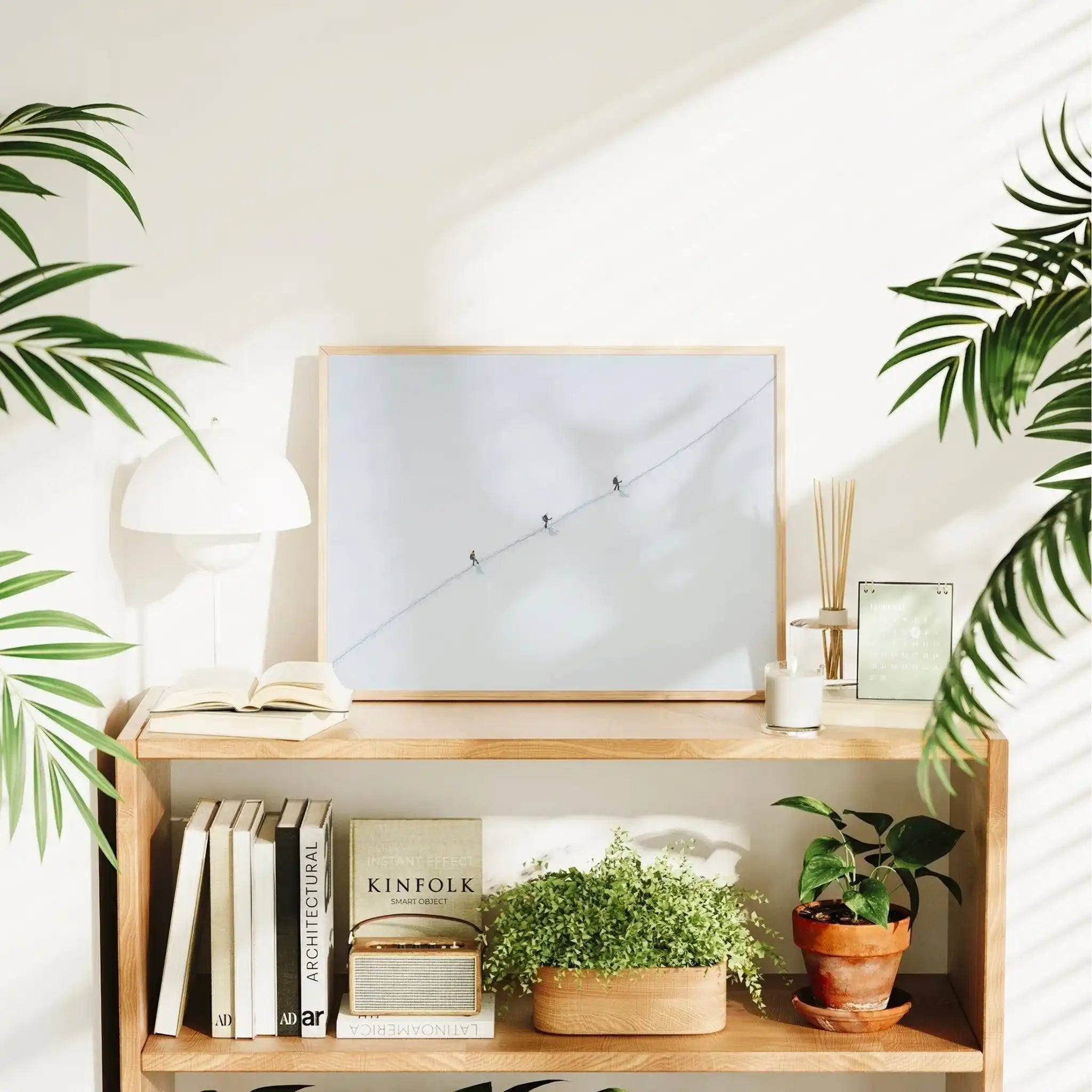 Three Mountaineers Traversing Vallee Blanche | Chamonix Wall Art by Chamonix Prints