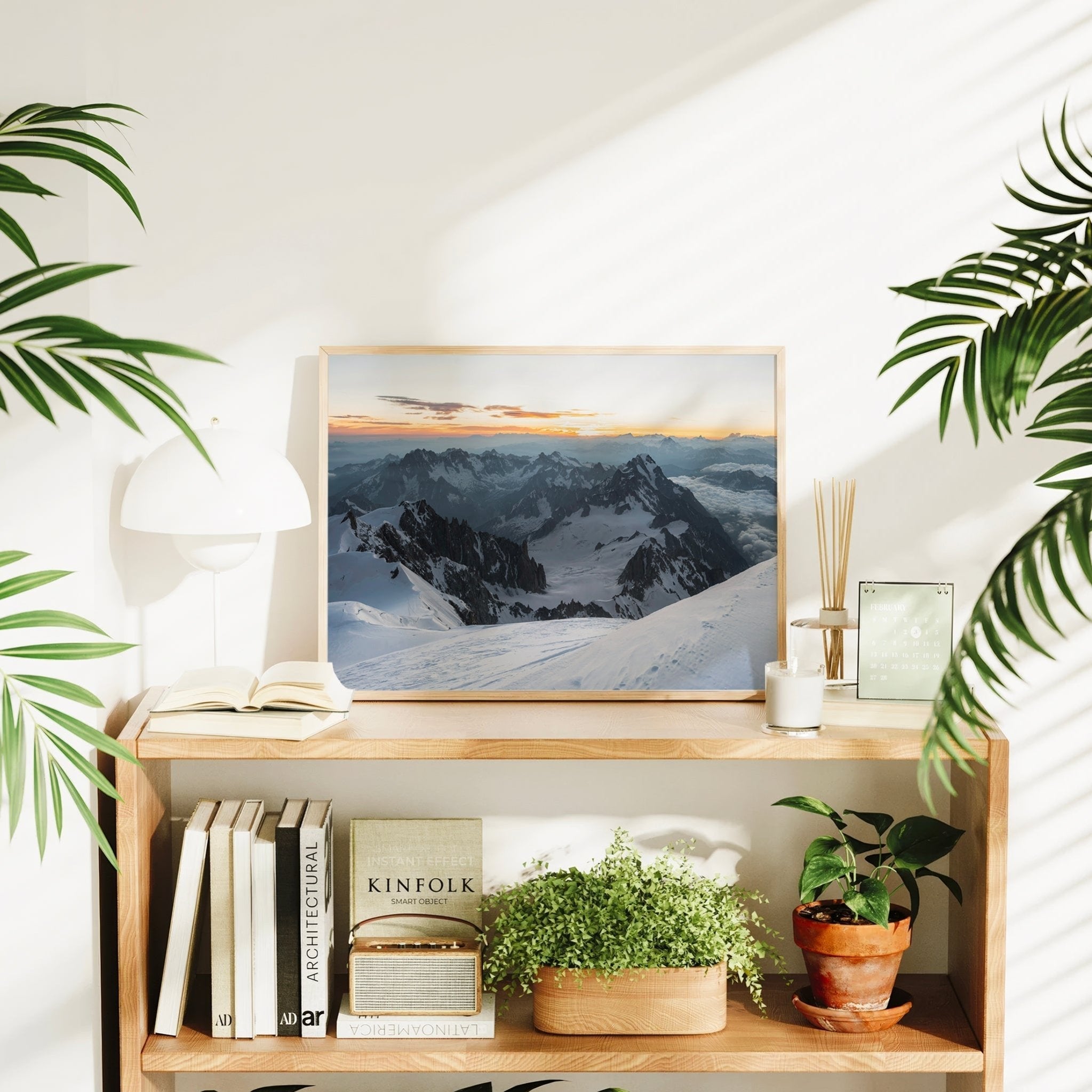 Mont Blanc Summit Wall Art Print – Stunning Alpine Landscape at Sunrise