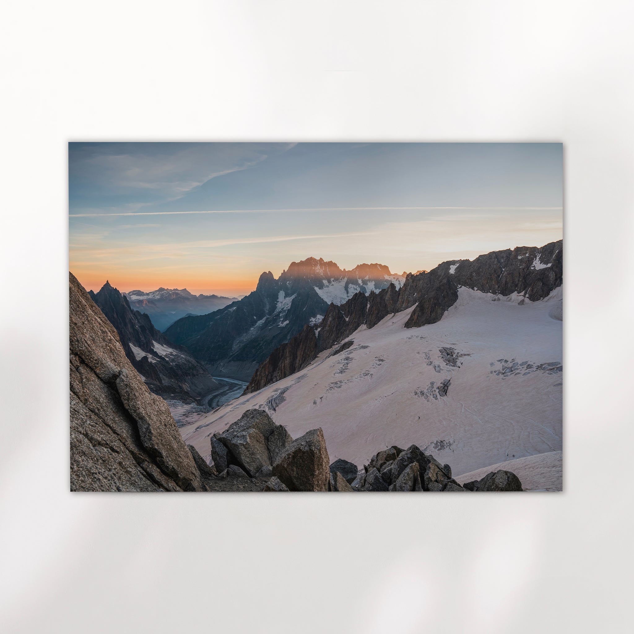 Mer de Glace Sunset Wall Art Print – Chamonix Glacier Photography