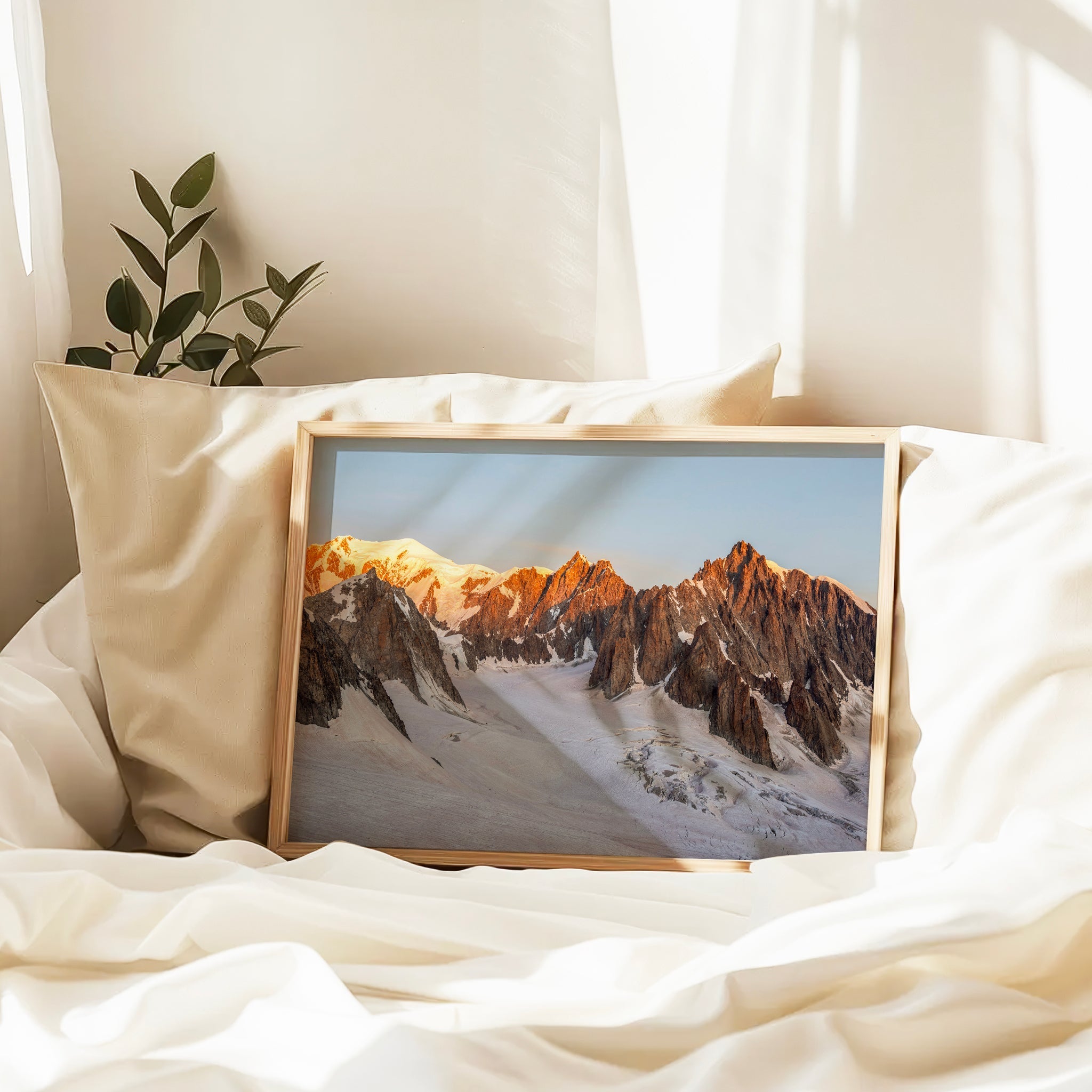 Mont Blanc, Mont Maudit & Mont Blanc du Tacul Sunrise Wall Art Print