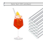 50x 20cm Glasstrohhalme mit Gravur für jeden Anlass