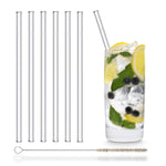 Glasstrohhalme 6x 20cm (Gerade)