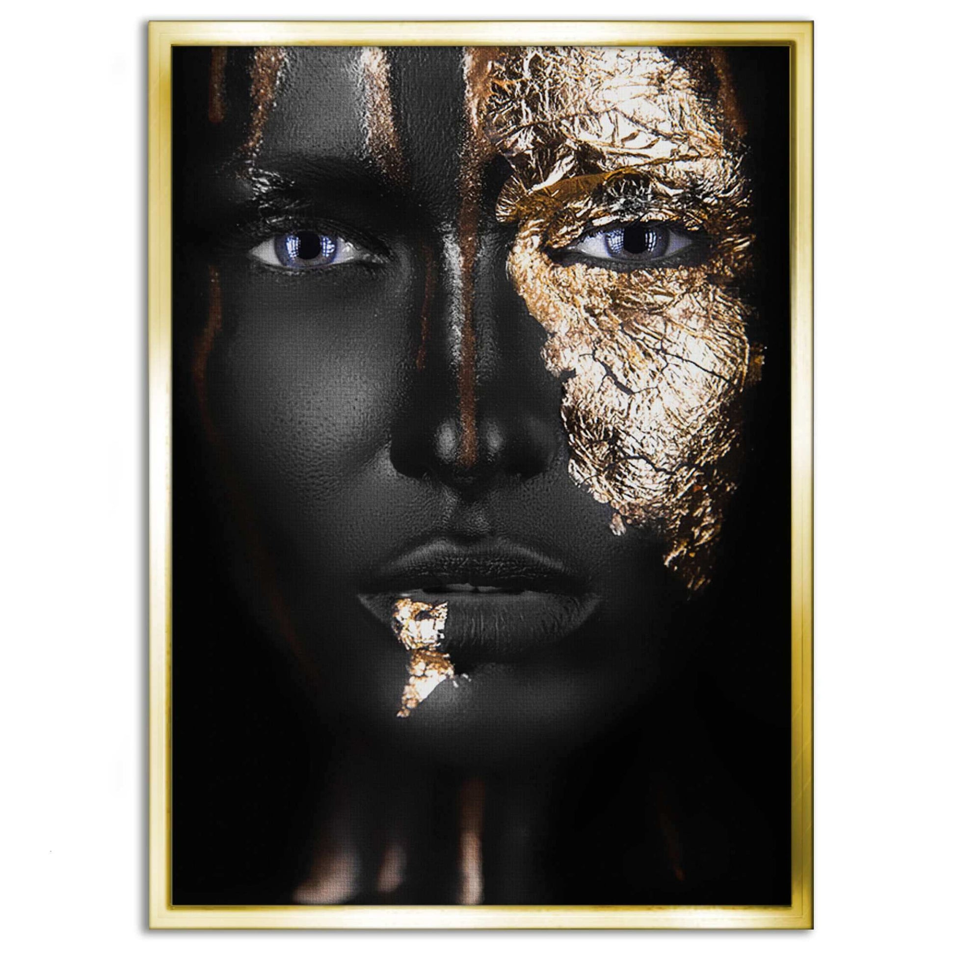 Golden Face I - Leinwandbild Luxuriös by SimpleCanvas