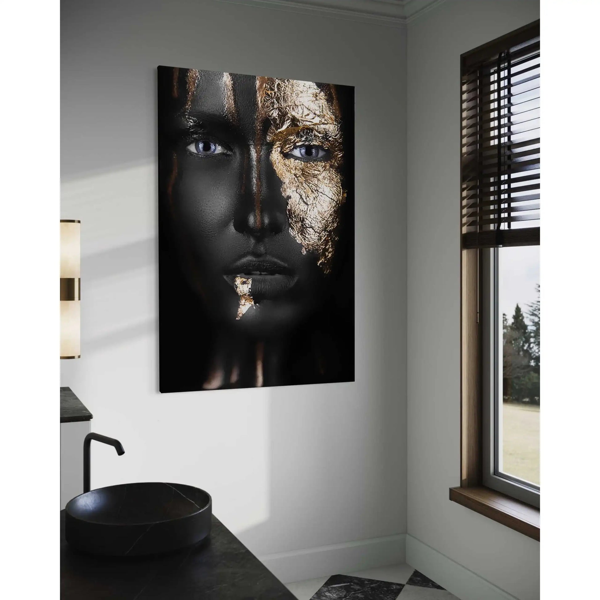 Golden Face I - Leinwandbild Luxuriös by SimpleCanvas