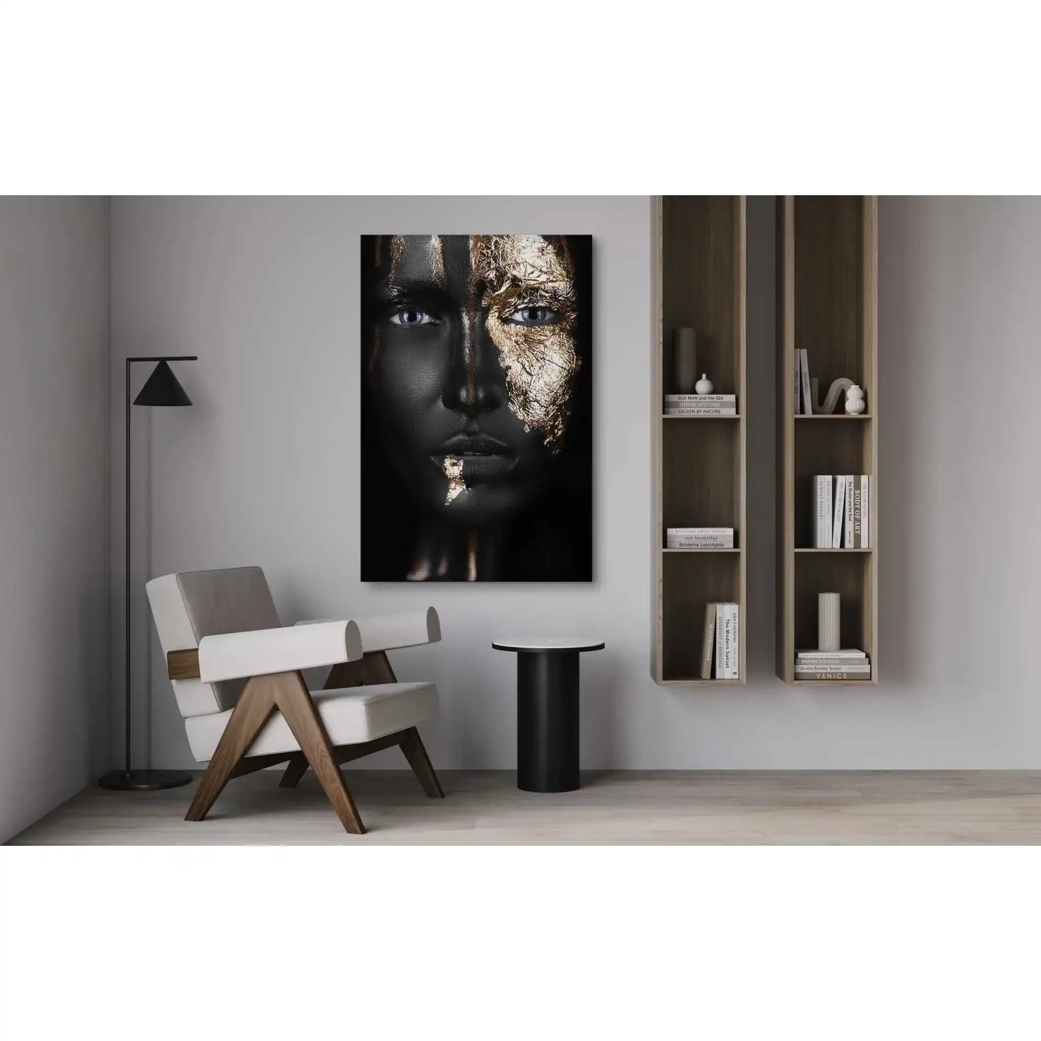 Golden Face I - Leinwandbild Luxuriös by SimpleCanvas