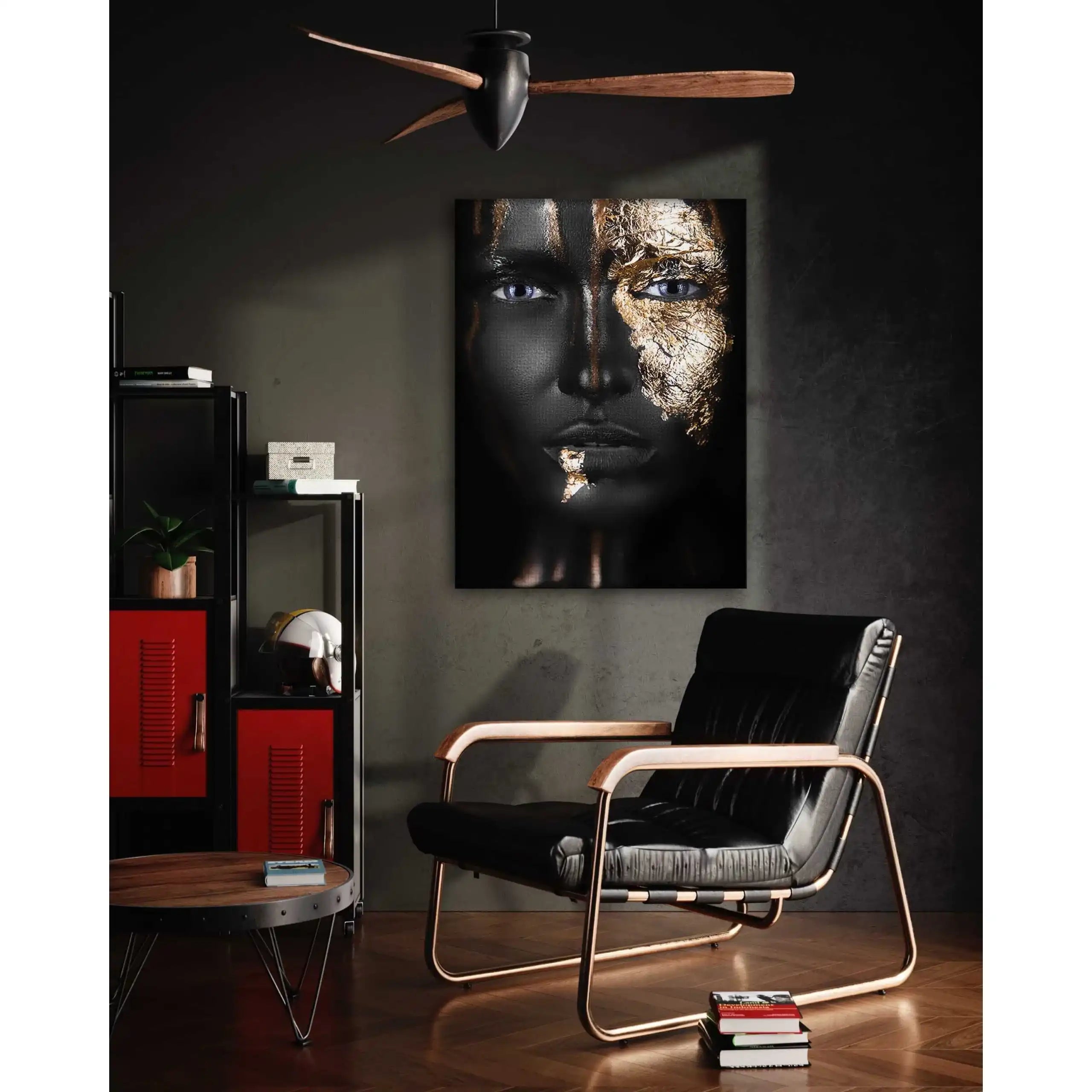 Golden Face I - Leinwandbild Luxuriös by SimpleCanvas