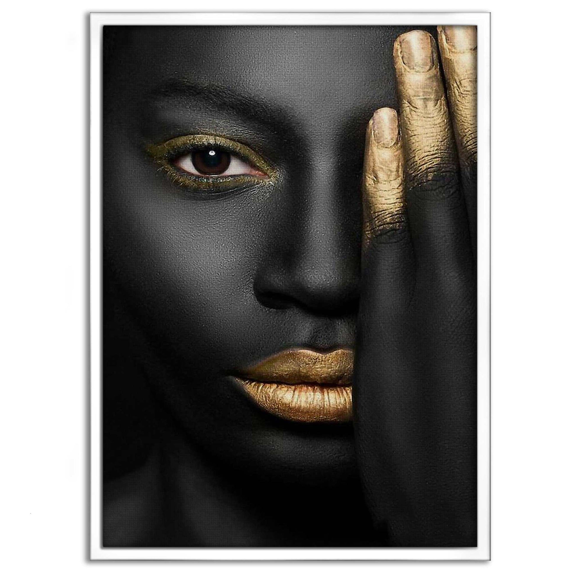 Golden Face II - Leinwandbild Luxuriös by SimpleCanvas