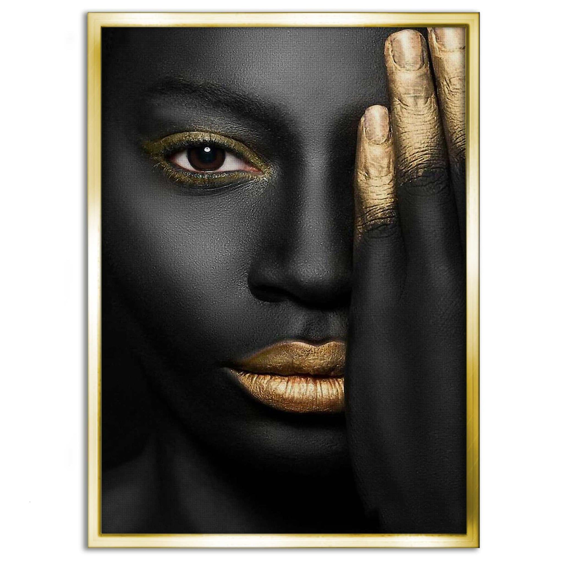 Golden Face II - Leinwandbild Luxuriös by SimpleCanvas