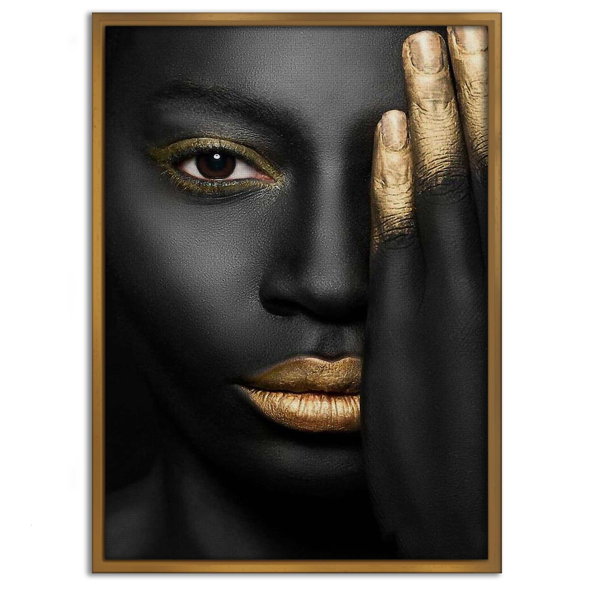 Golden Face II - Leinwandbild Luxuriös by SimpleCanvas