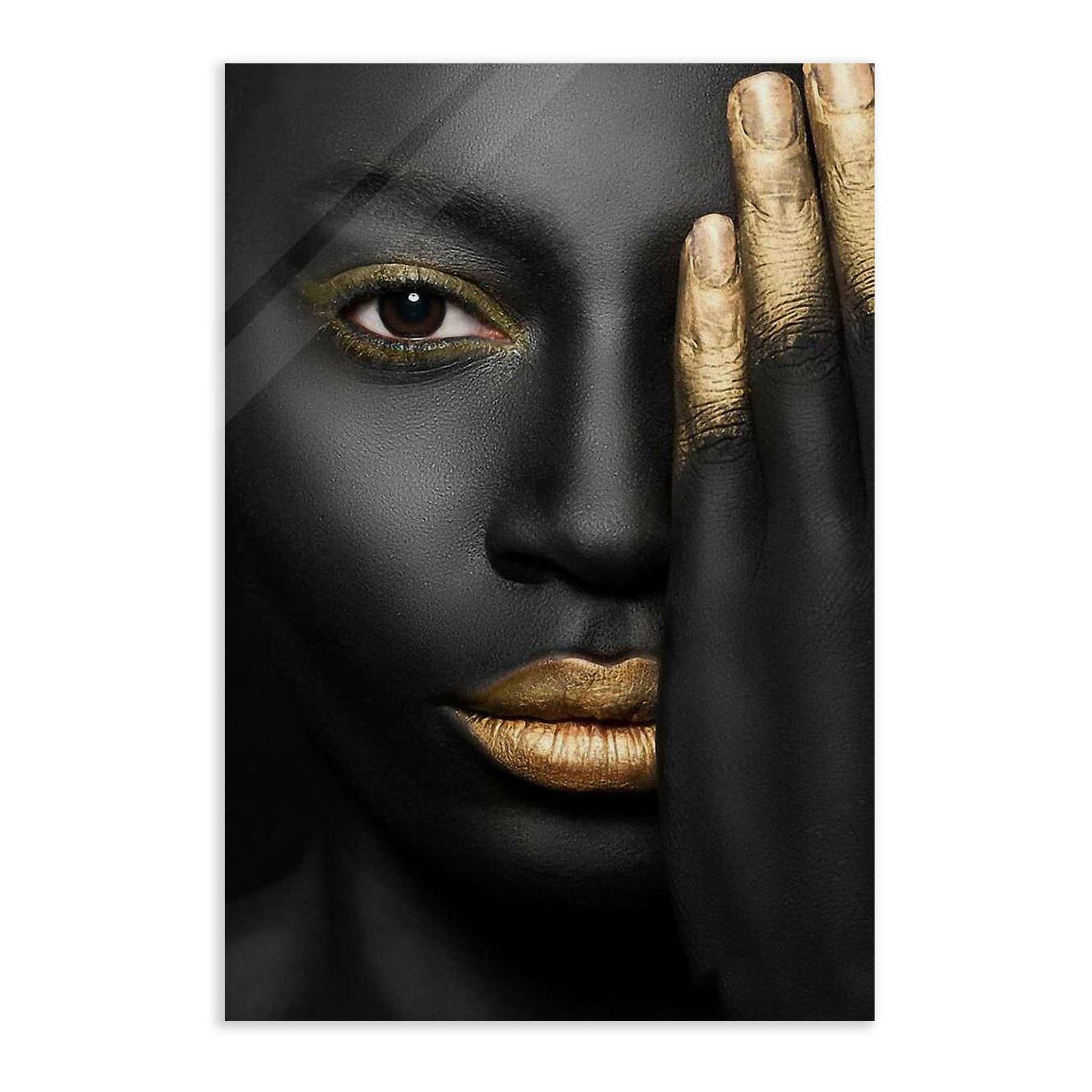 Golden Face II - Leinwandbild Luxuriös by SimpleCanvas