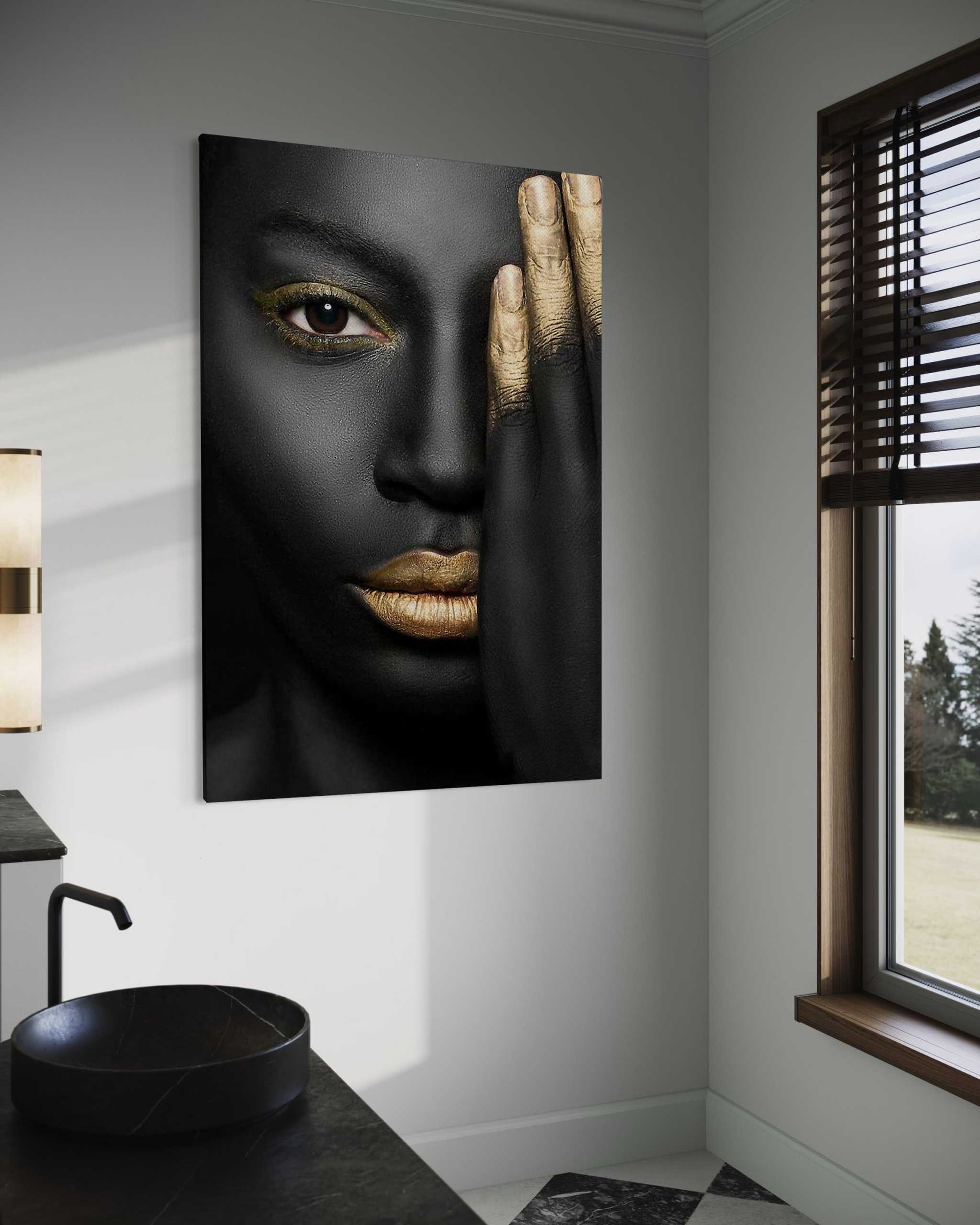 Golden Face II - Leinwandbild Luxuriös by SimpleCanvas