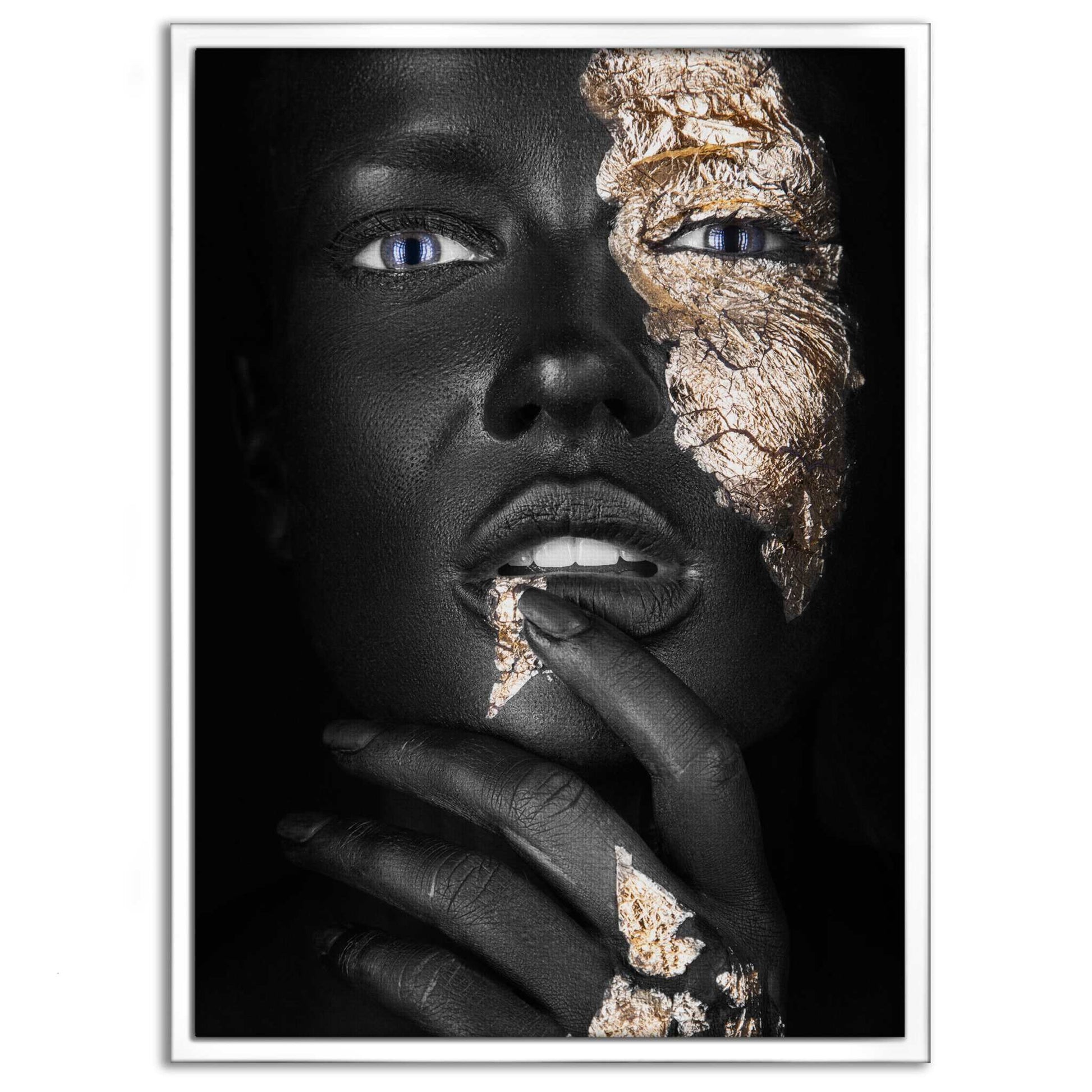 Golden Face IV - Leinwandbild Luxuriös by SimpleCanvas