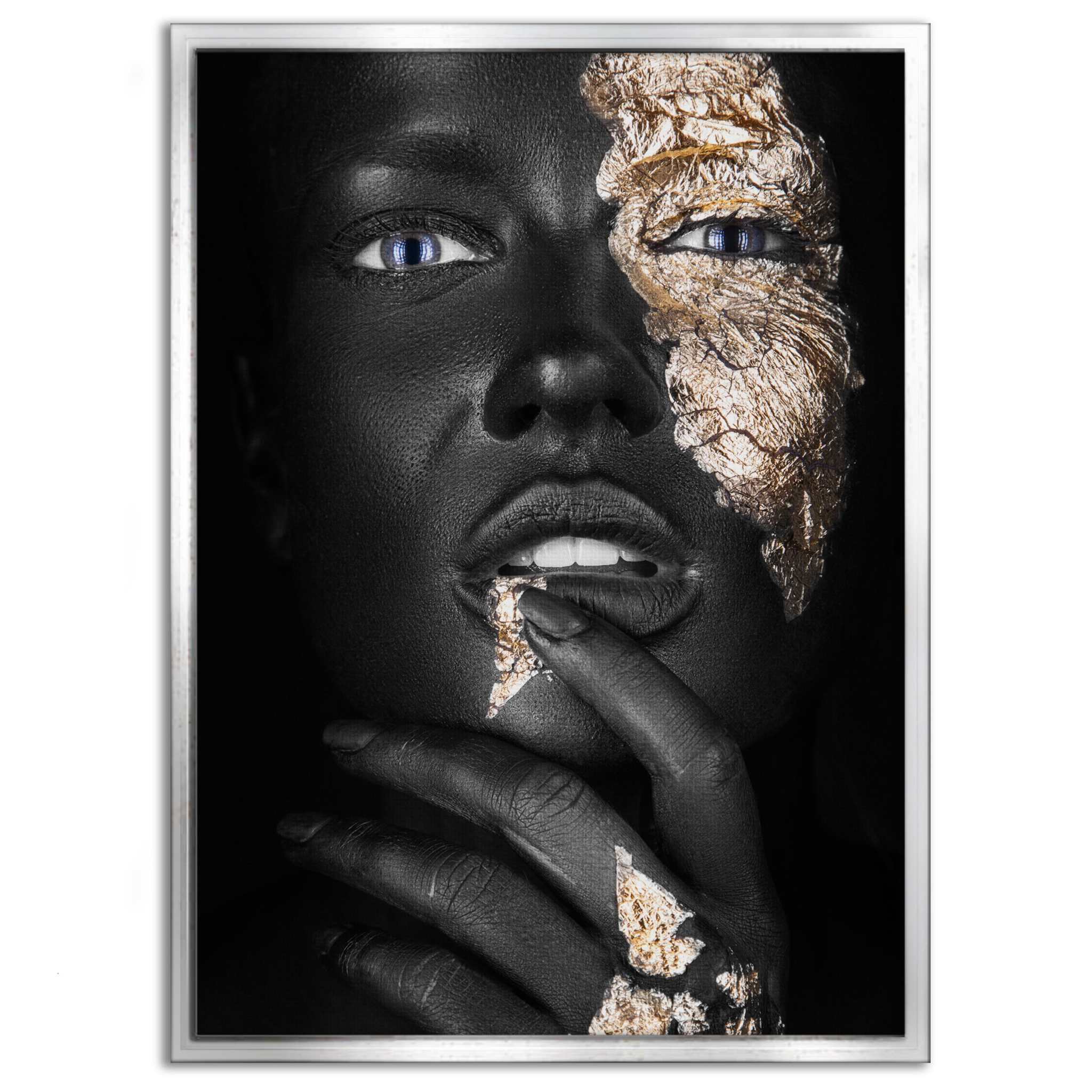 Golden Face IV - Leinwandbild Luxuriös by SimpleCanvas