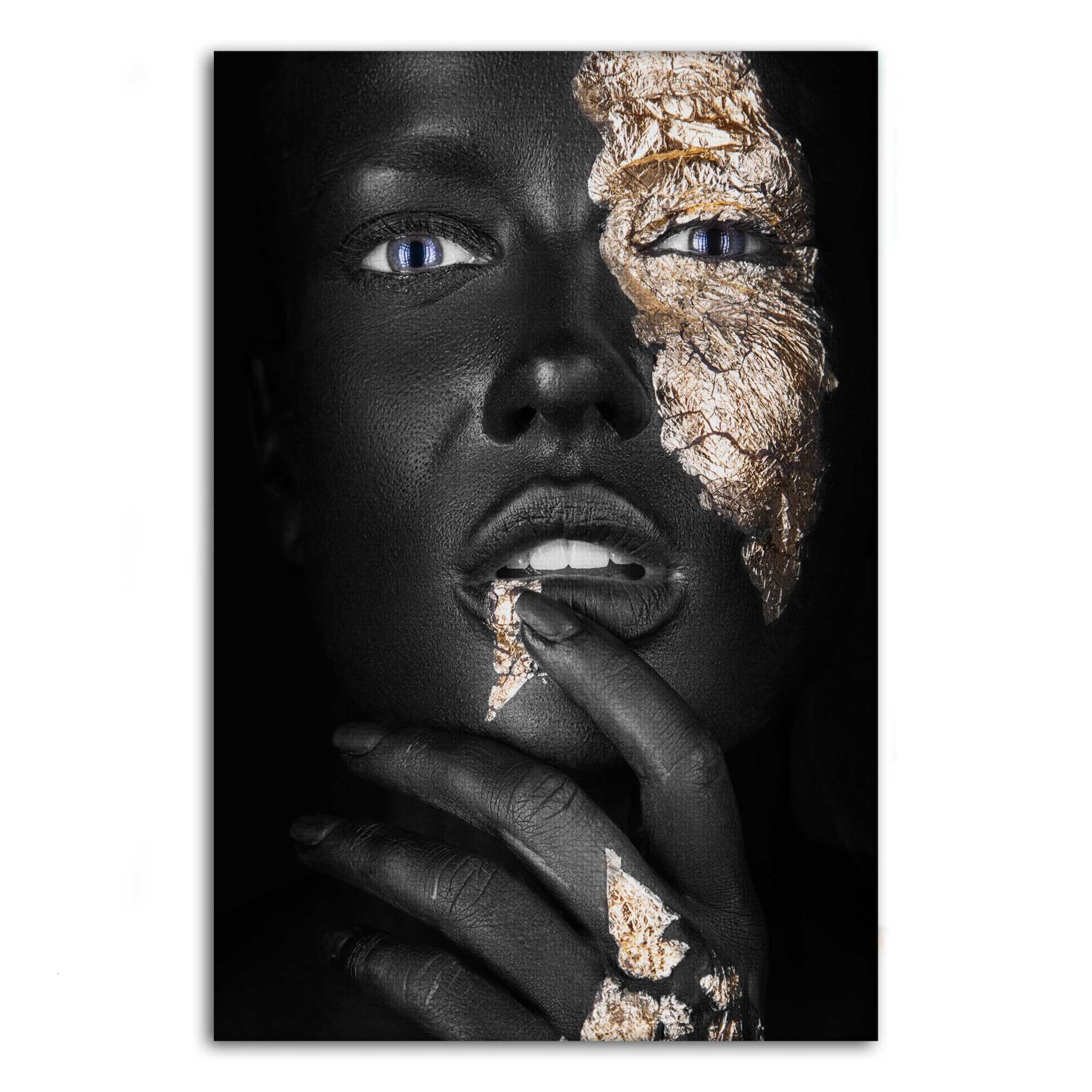 Golden Face IV - Leinwandbild Luxuriös