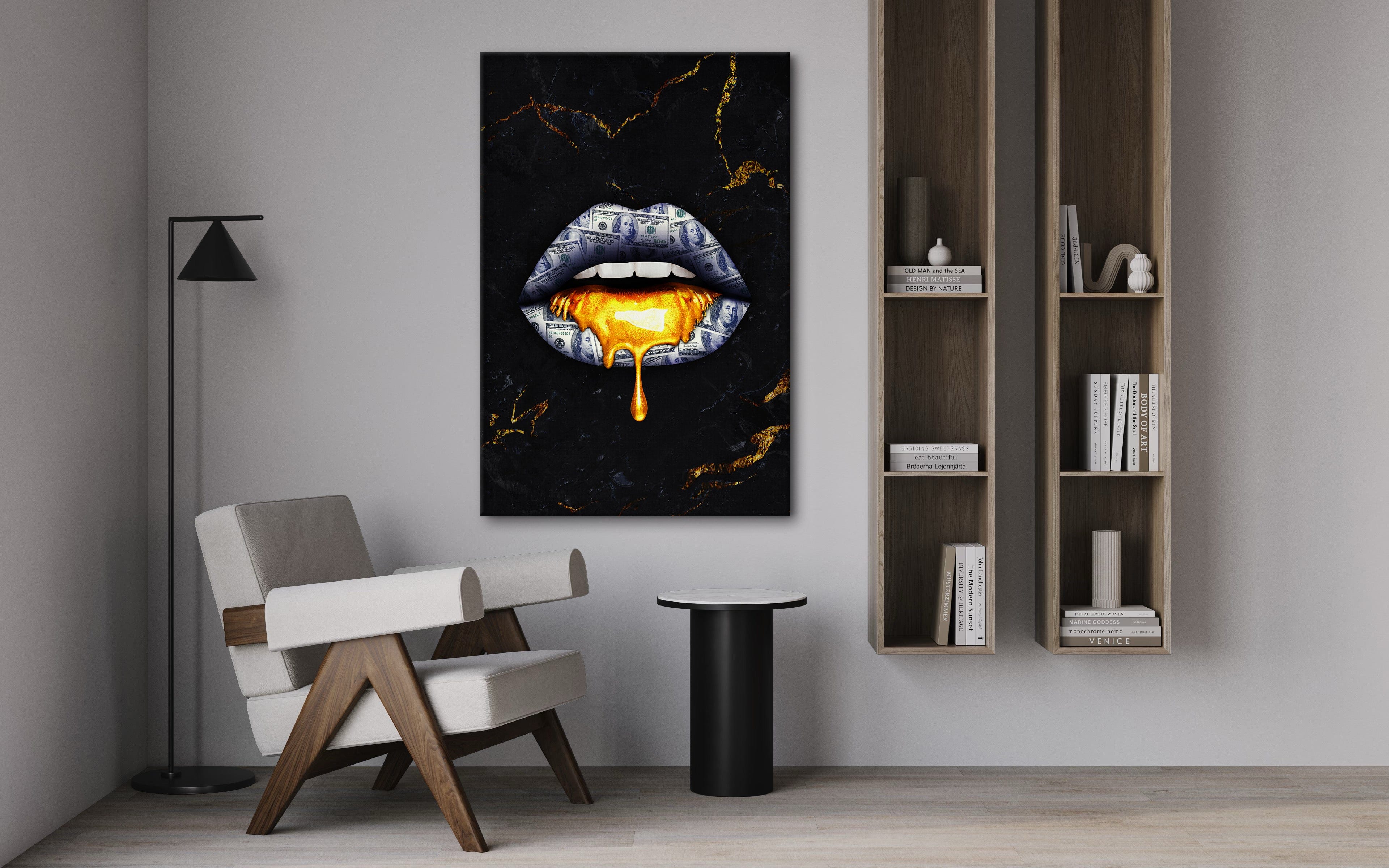 Golden Kiss - Leinwandbild Luxuriös