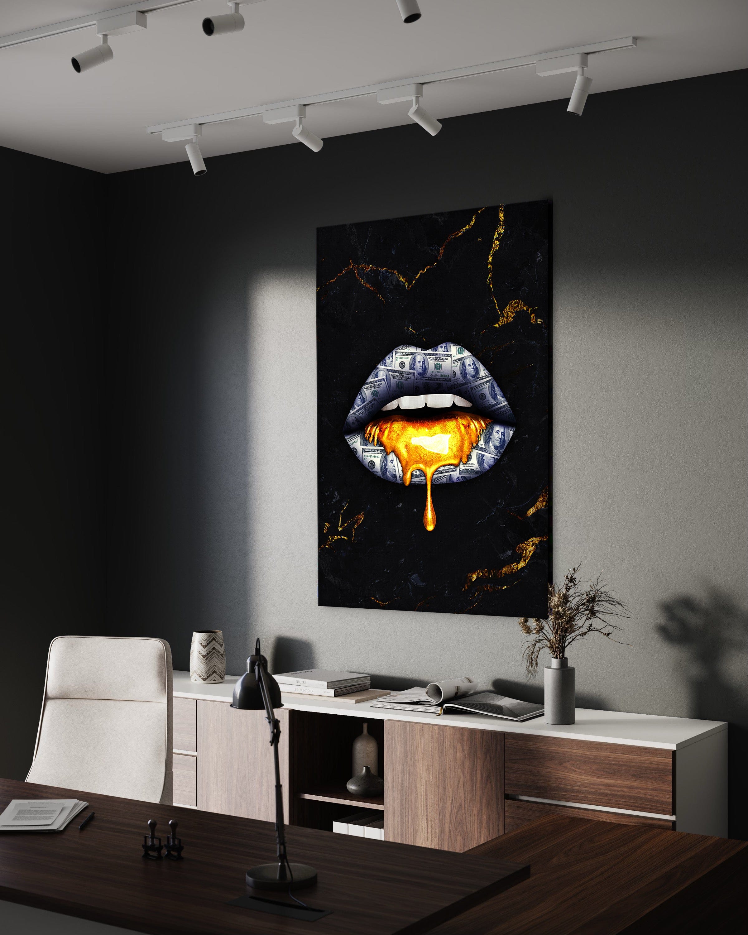 Golden Kiss - Leinwandbild Luxuriös