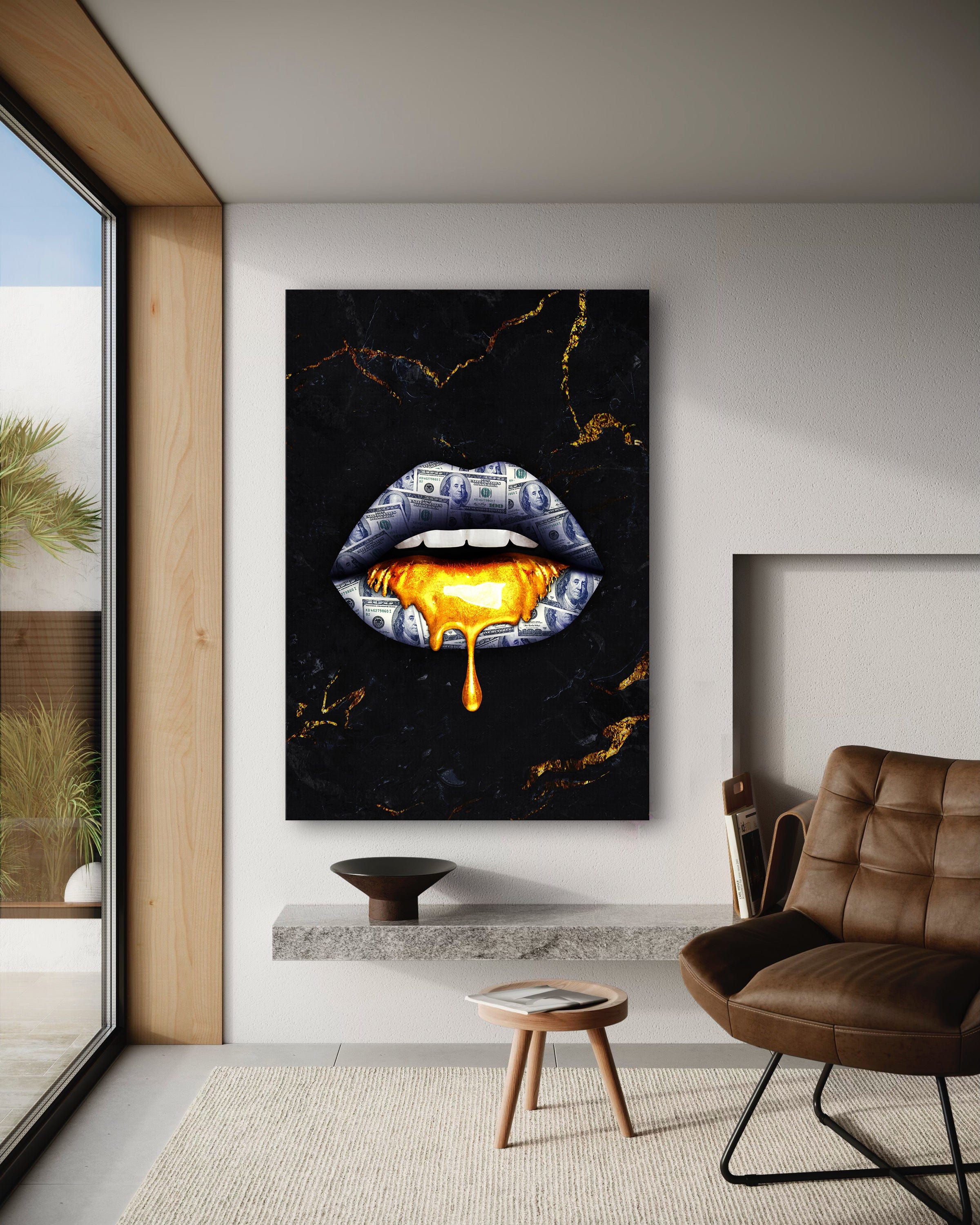 Golden Kiss - Leinwandbild Luxuriös