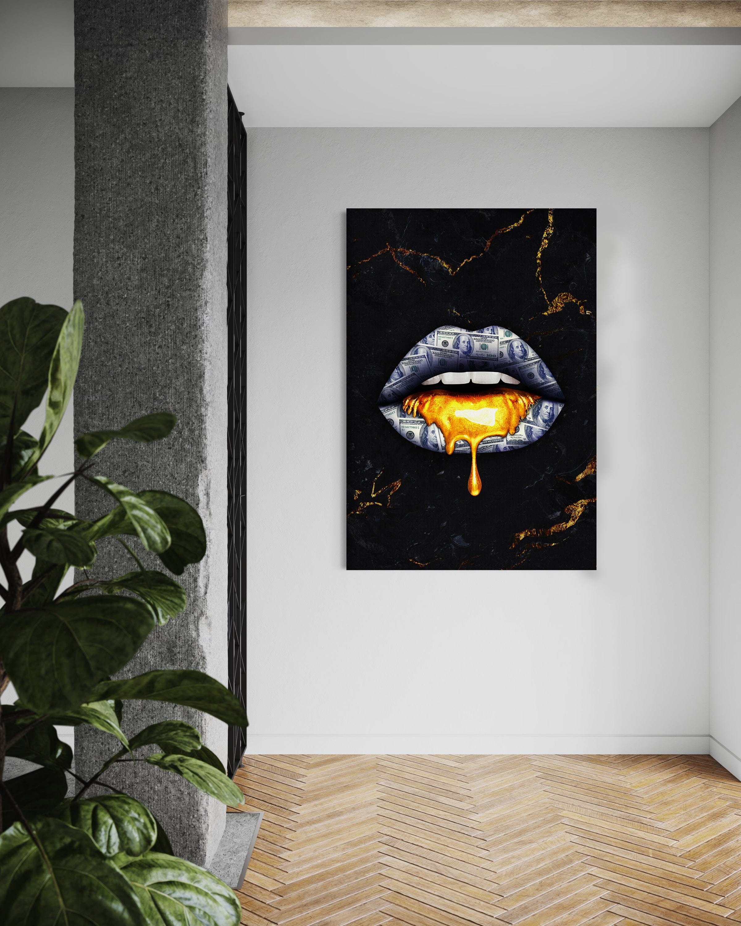 Golden Kiss - Leinwandbild Luxuriös