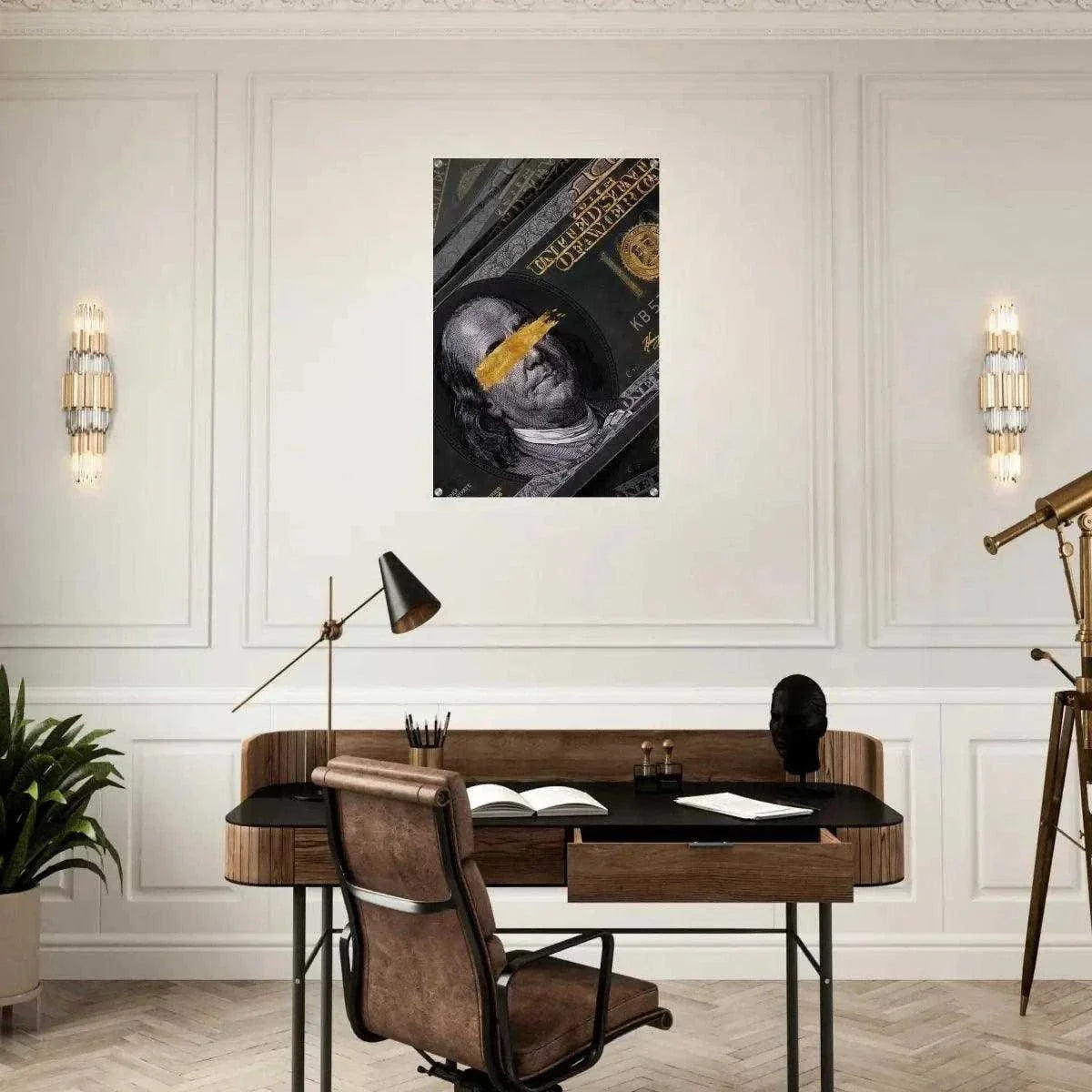 Golden Note - Leinwandbild Luxuriös by SimpleCanvas