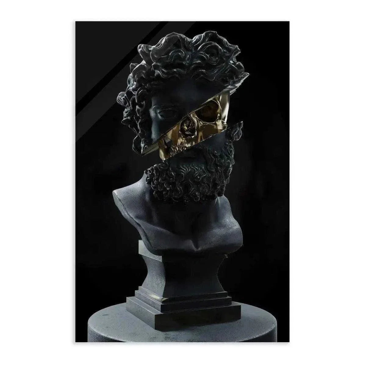 Golden Skull - Leinwandbild Luxuriös by SimpleCanvas