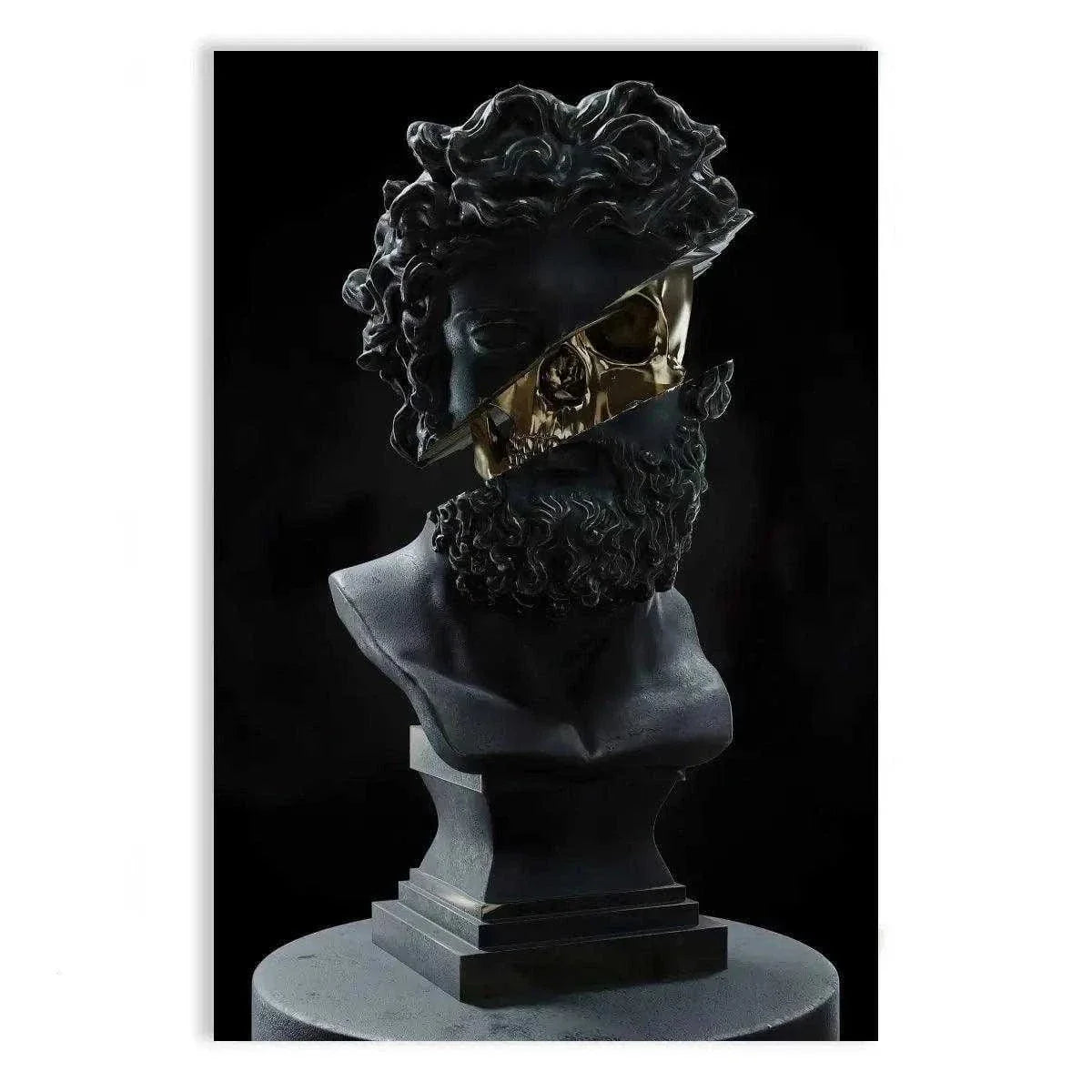 Golden Skull - Leinwandbild Luxuriös by SimpleCanvas