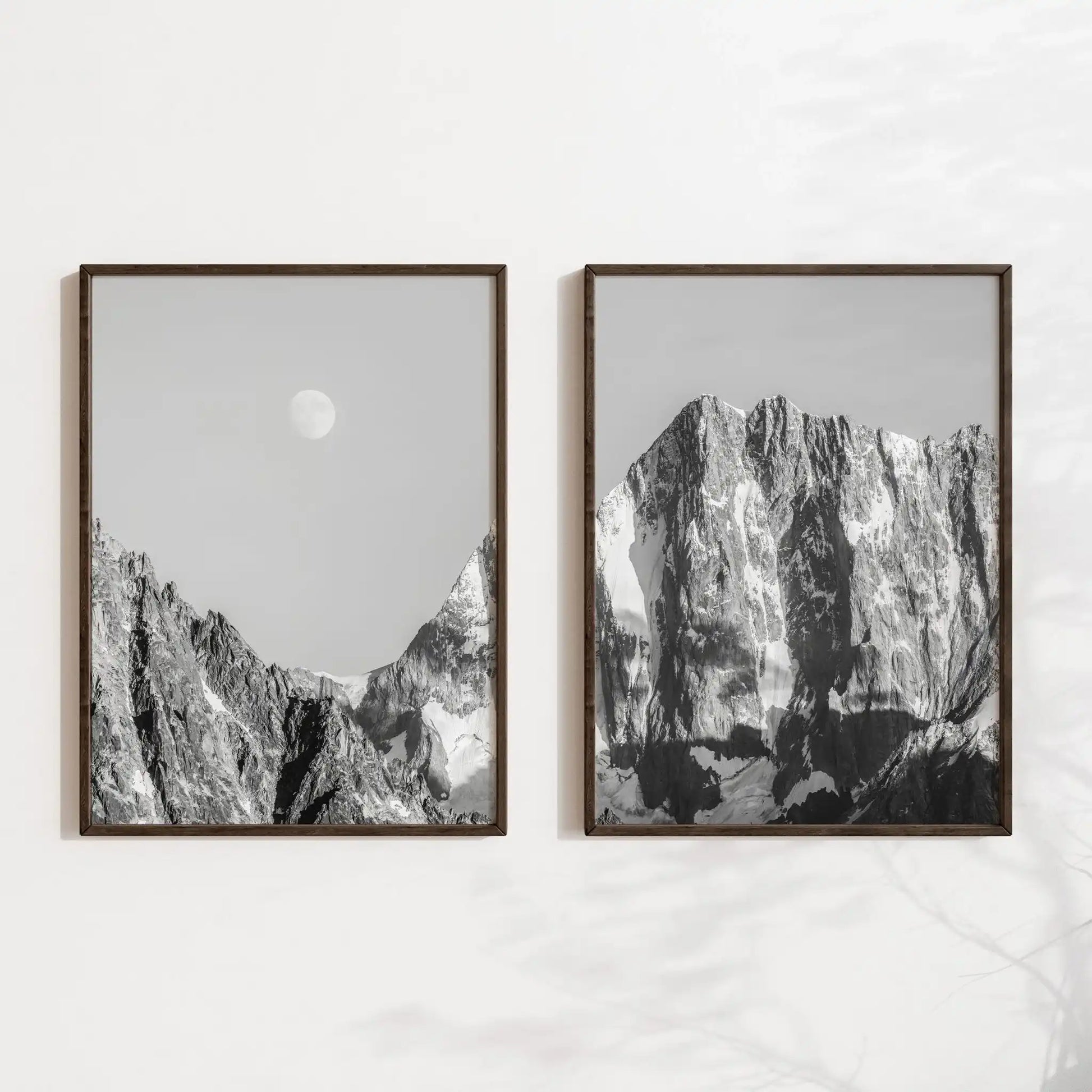 Grandes Jorasses Black and White Photography Print | Fine Art Mountain Wall Decor by Chamonix Prints