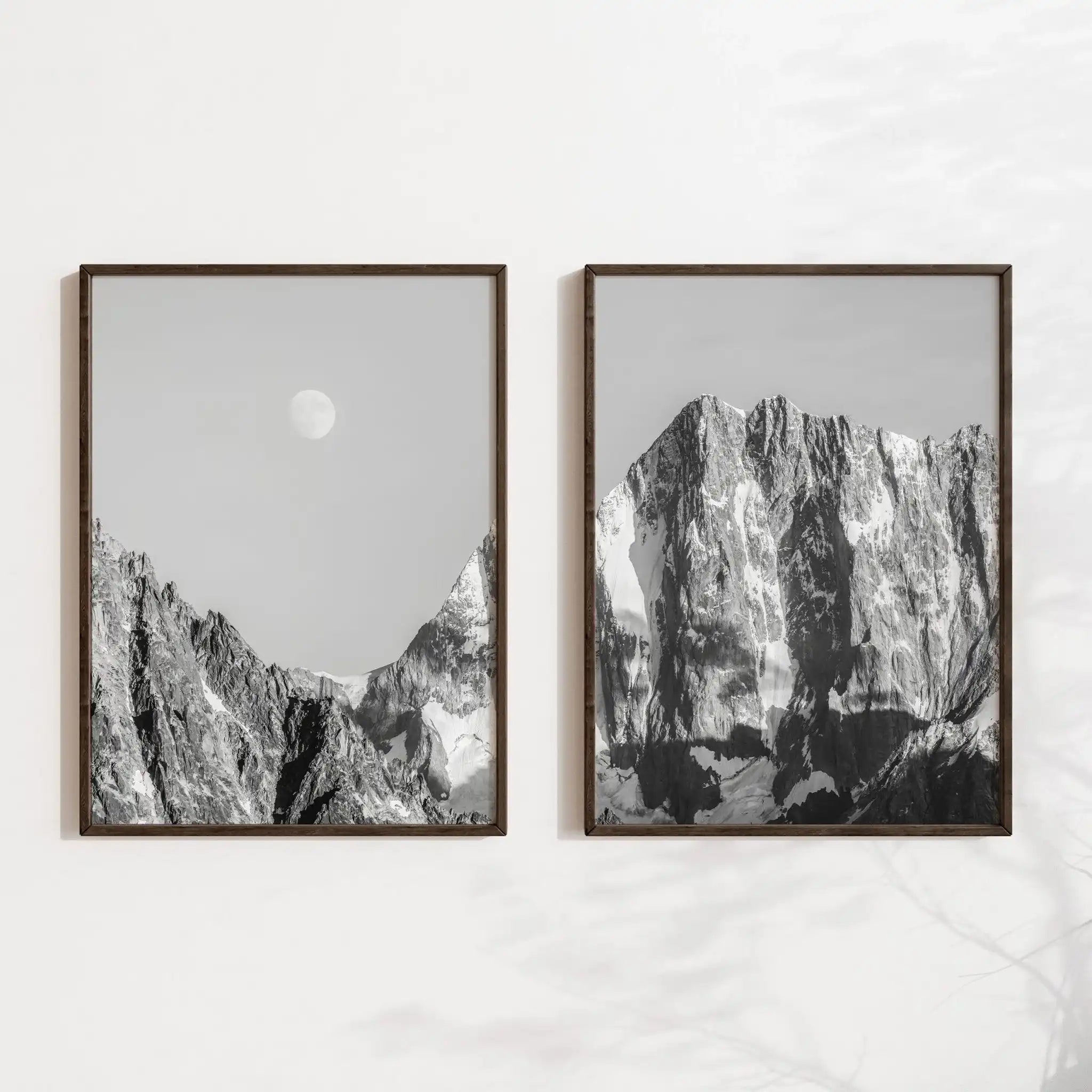 Grandes Jorasses Black and White Photography Print | Fine Art Mountain Wall Decor by Chamonix Prints