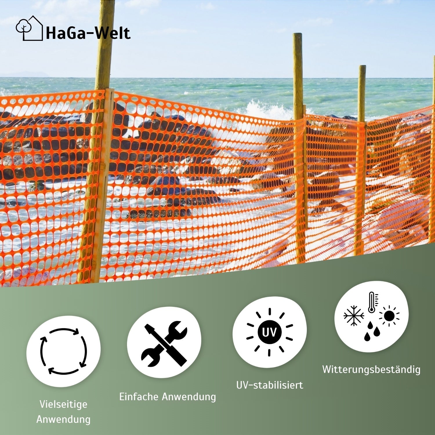 Absperrzaun 1,2m Bauzaun Zaun Baustellenzaun 120g/m² in versch. Farben