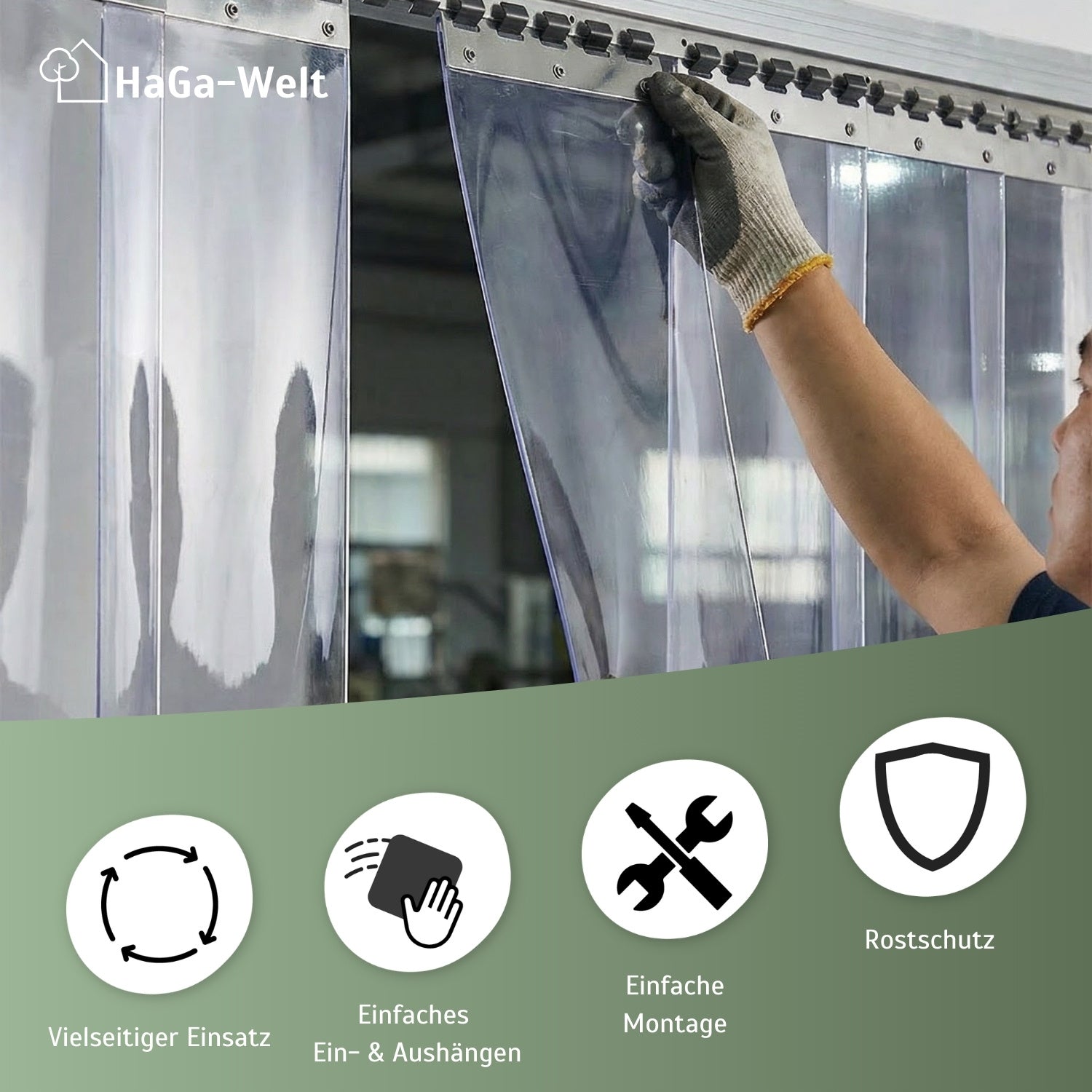 Befestigungsschiene versch. Länge für Lamellenvorhang PVC-Streifenvorhang