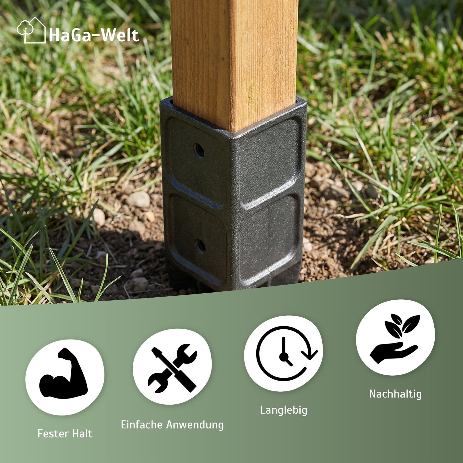 Bodeneinschlaghülse für Holzpfosten 7x7cm Pfostenhalter