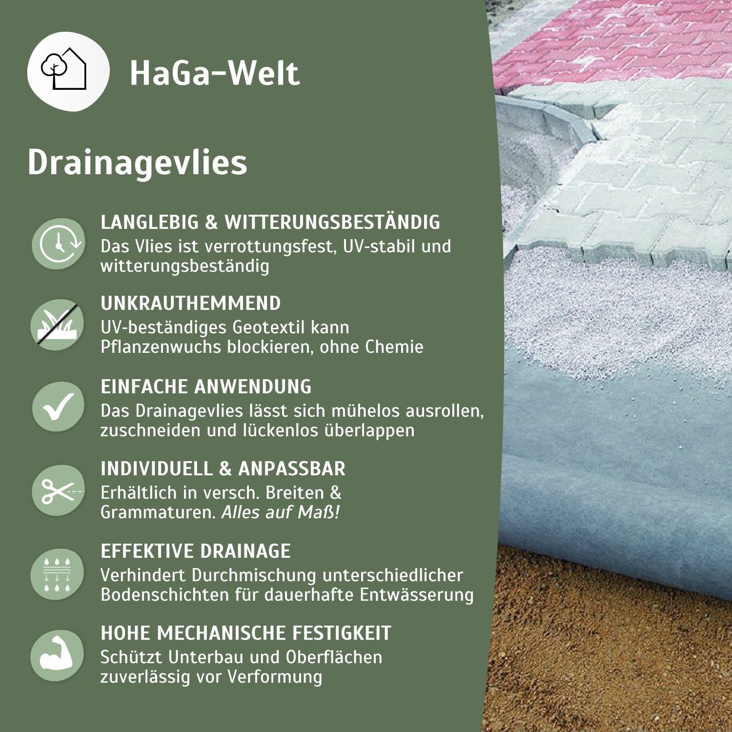 Drainagevlies 100 g/m² – ideal zum Drainage verlegen