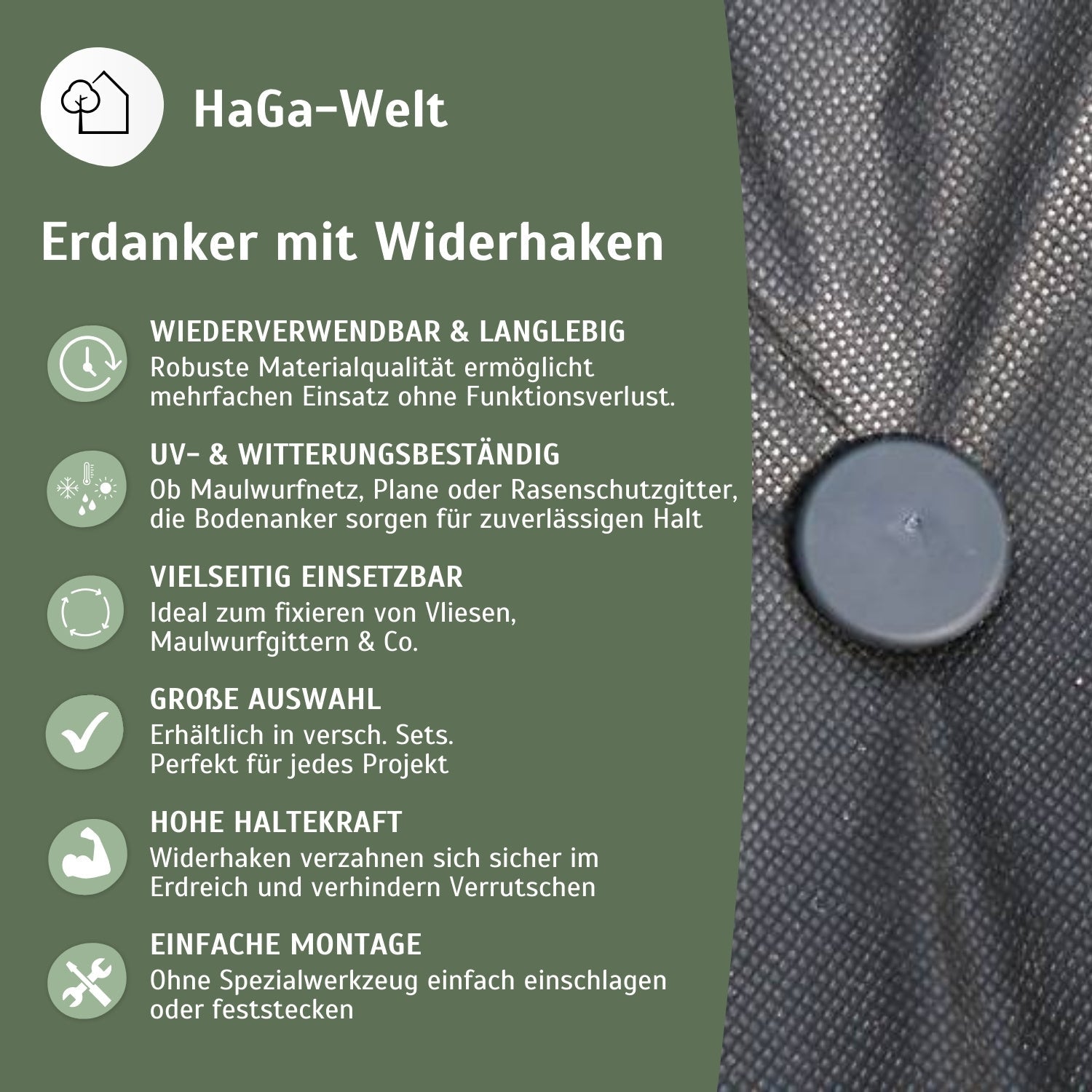 Erdanker mit Widerhaken – die Bodenanker für den extra starken Halt