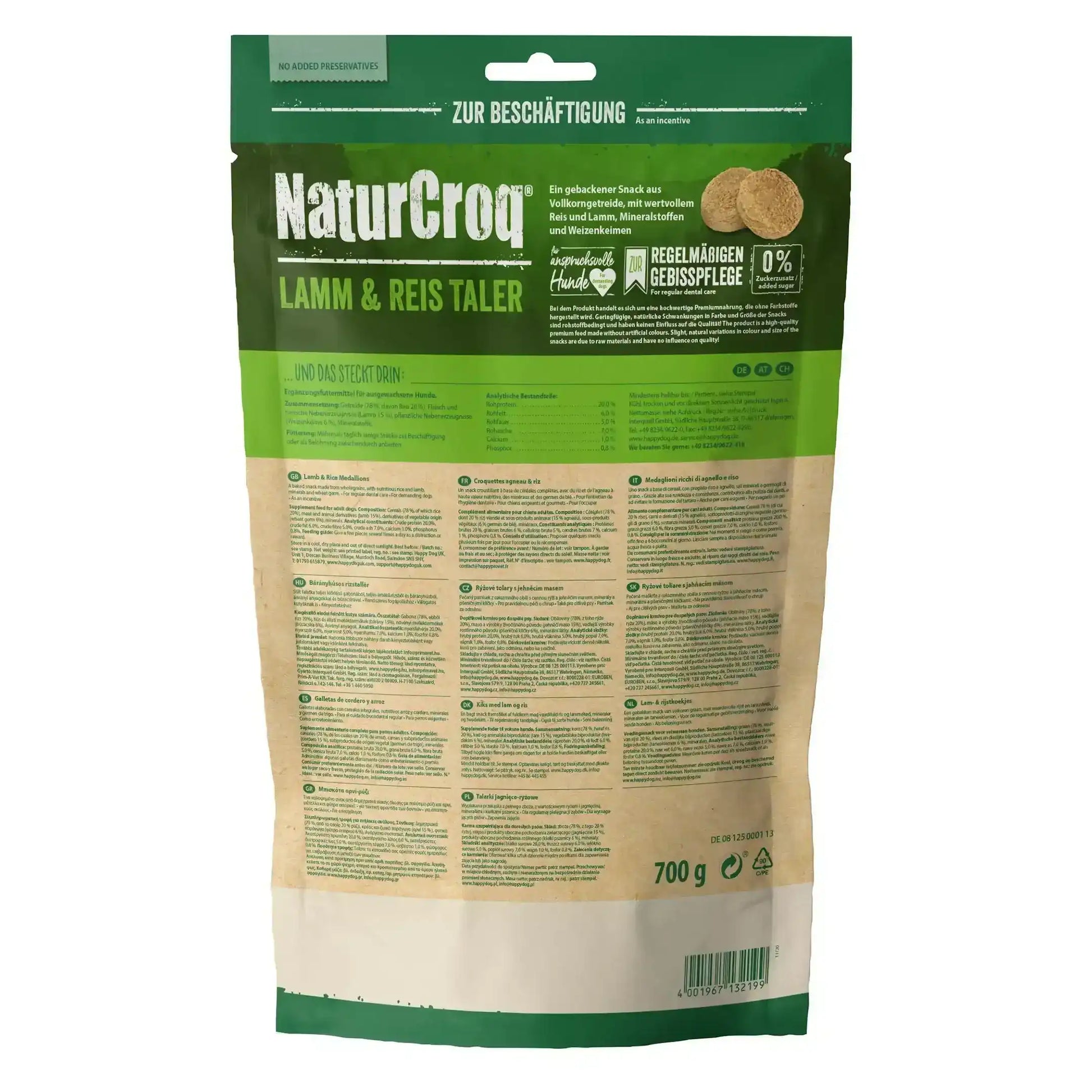 Happy Dog NaturCroq 700 g Lamm-Reis-Taler - Japankoi.net