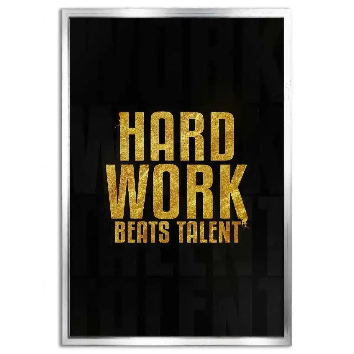 Hard Work Beats Talent - Leinwandbild Motivation by SimpleCanvas